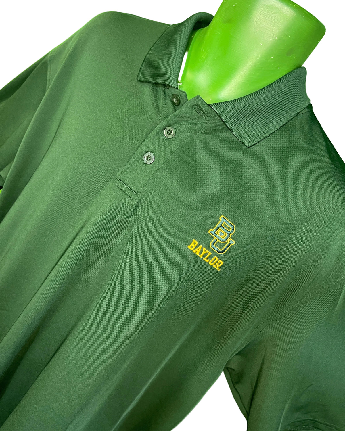NCAA Baylor Bears Green Collared Golf Polo Shirt Men's Large
