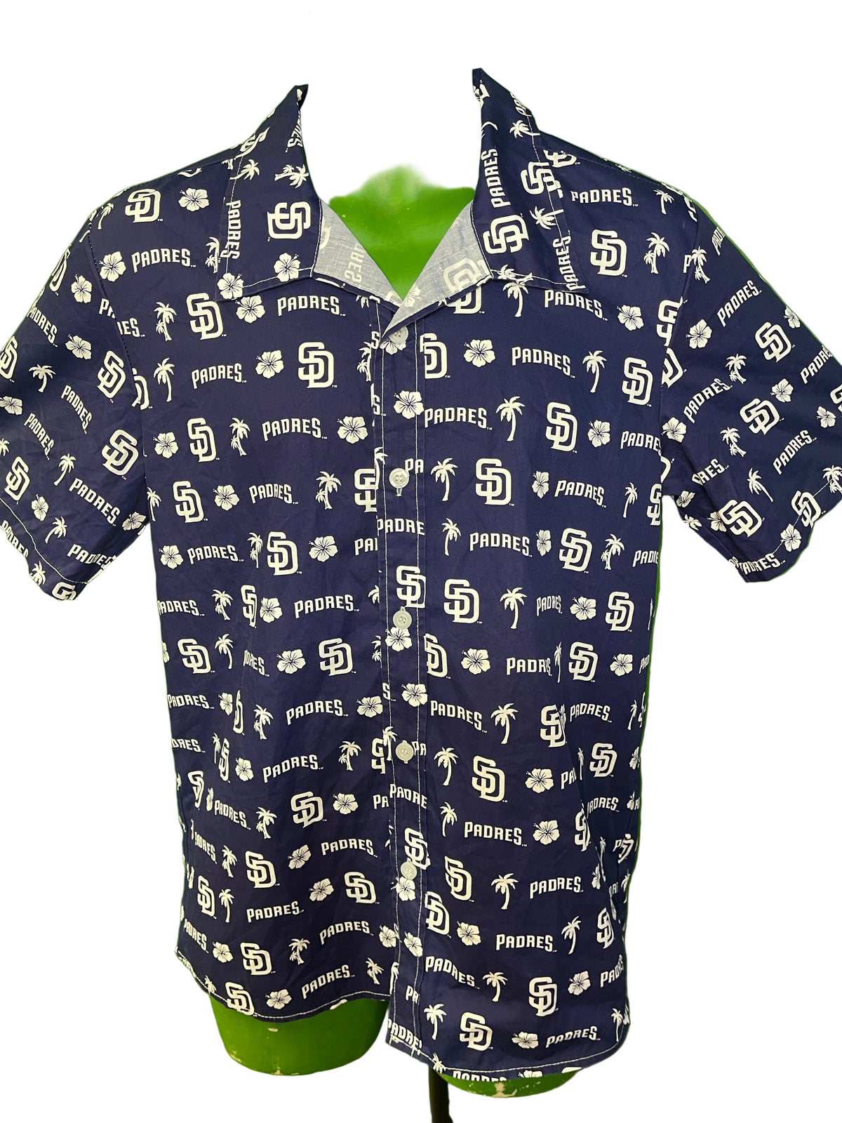 MLB San Diego Padres Button-Up Short Sleeve Dress Shirt Youth Large