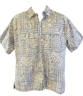 Made in Hawaii Batik Style Hawaiian Aloha Shirt Men's Large