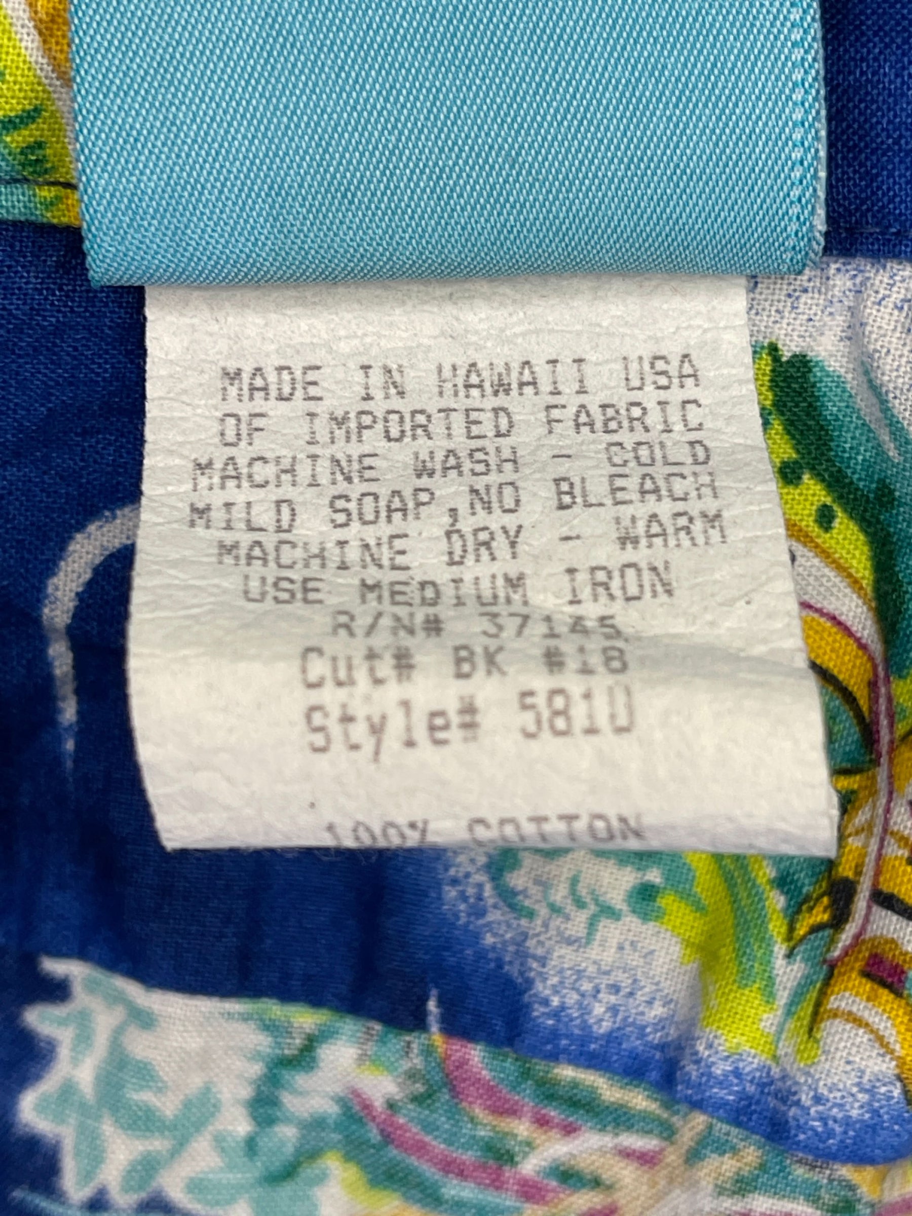 Made in Hawaii 'Big Kahuna' Blue Hawaiian Aloha Shirt Men's X-Large