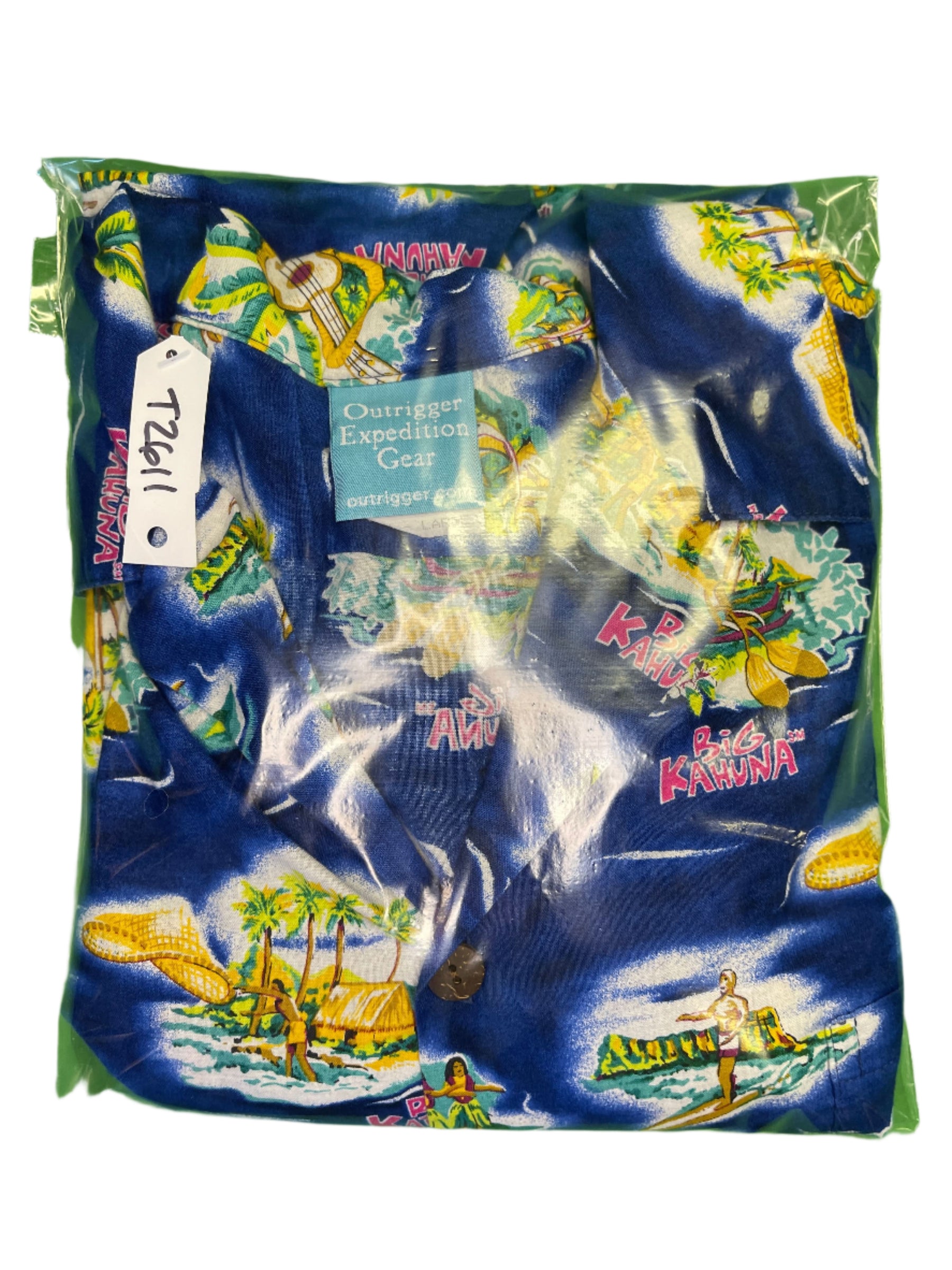 Made in Hawaii 'Big Kahuna' Blue Hawaiian Aloha Shirt Men's X-Large