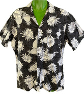 Made in Hawaii Charcoal Grey Pineapple Hawaiian Aloha Shirt Men's Large