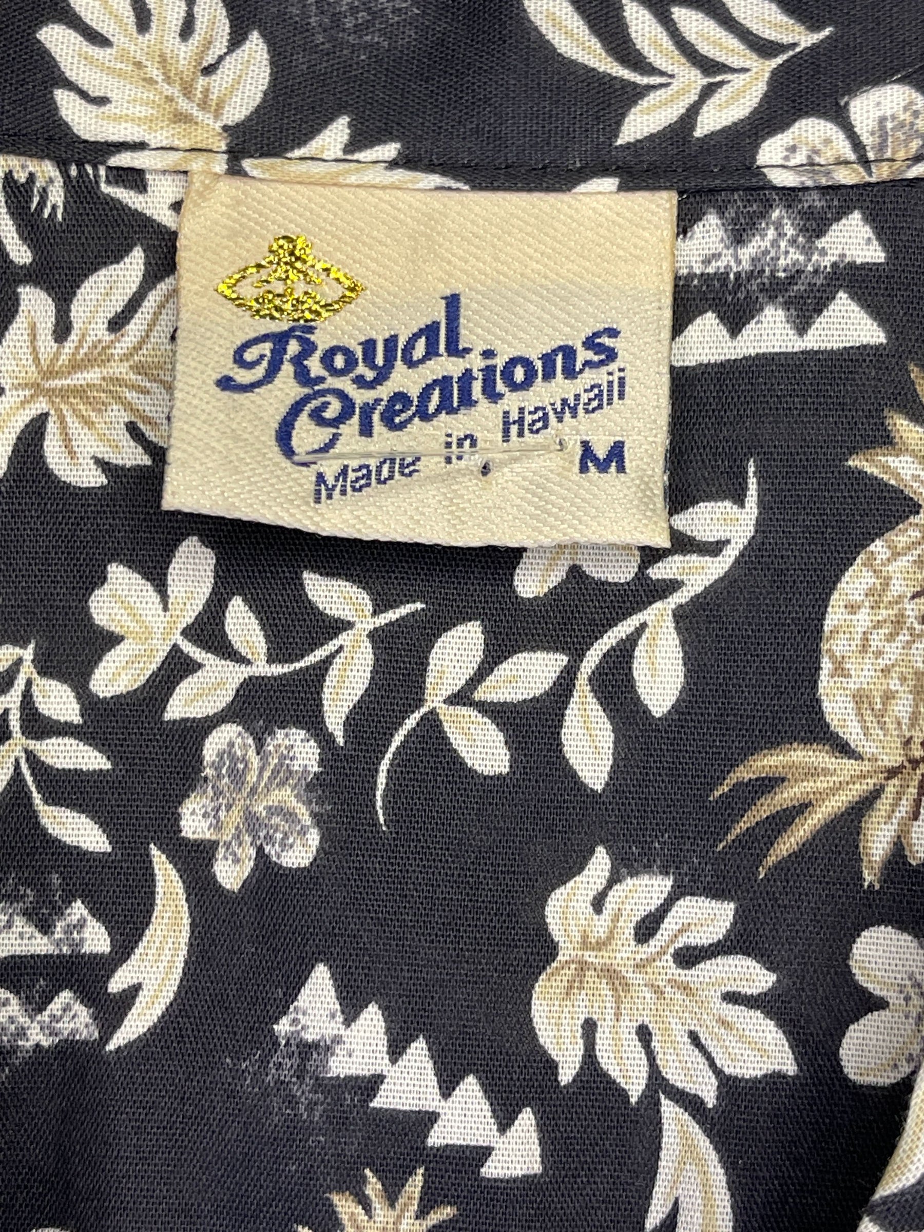 Made in Hawaii Black Hawaiian Aloha Shirt Men's Medium