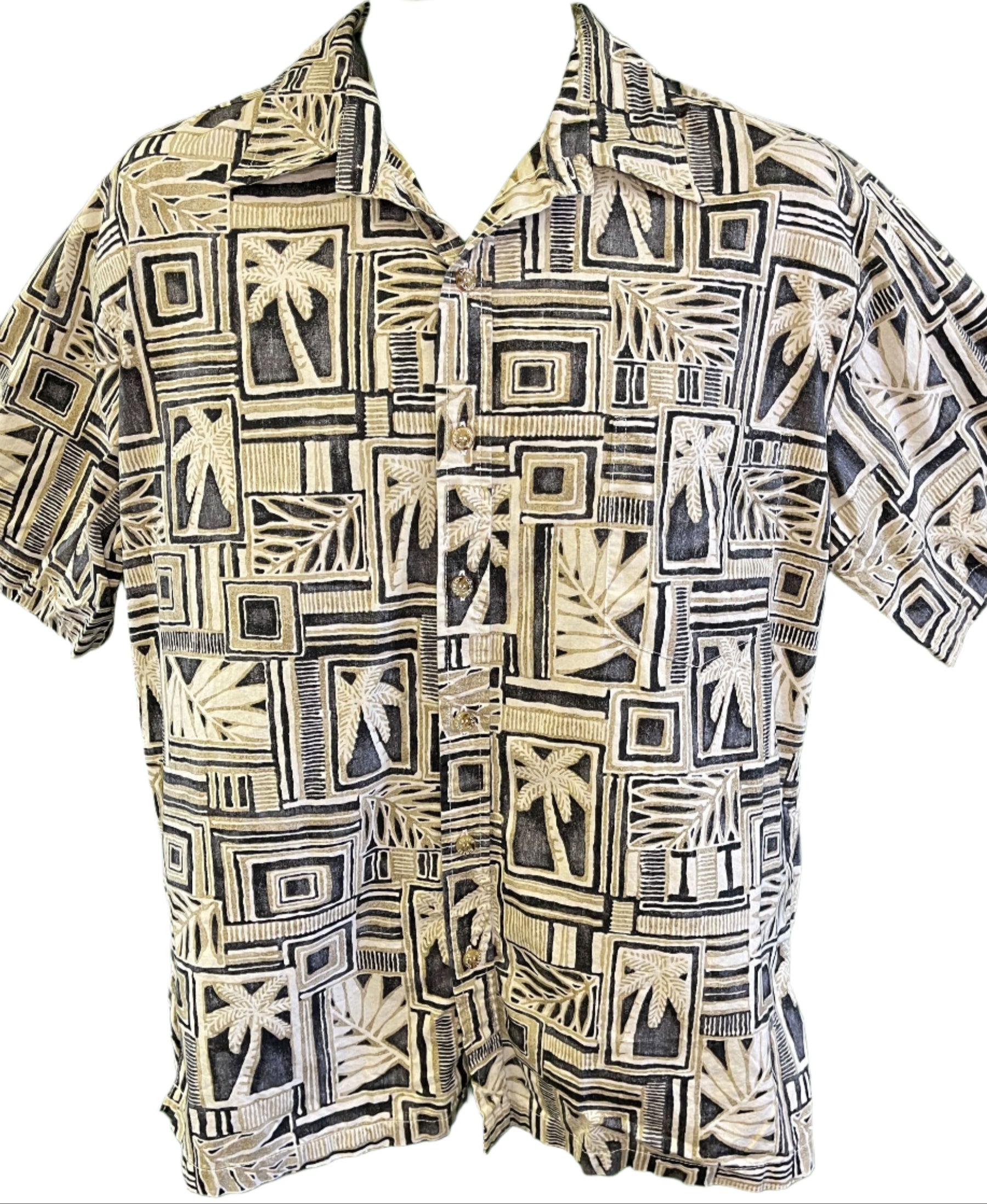 Made in Hawaii Batik Style Hawaiian Aloha Shirt Men's Medium