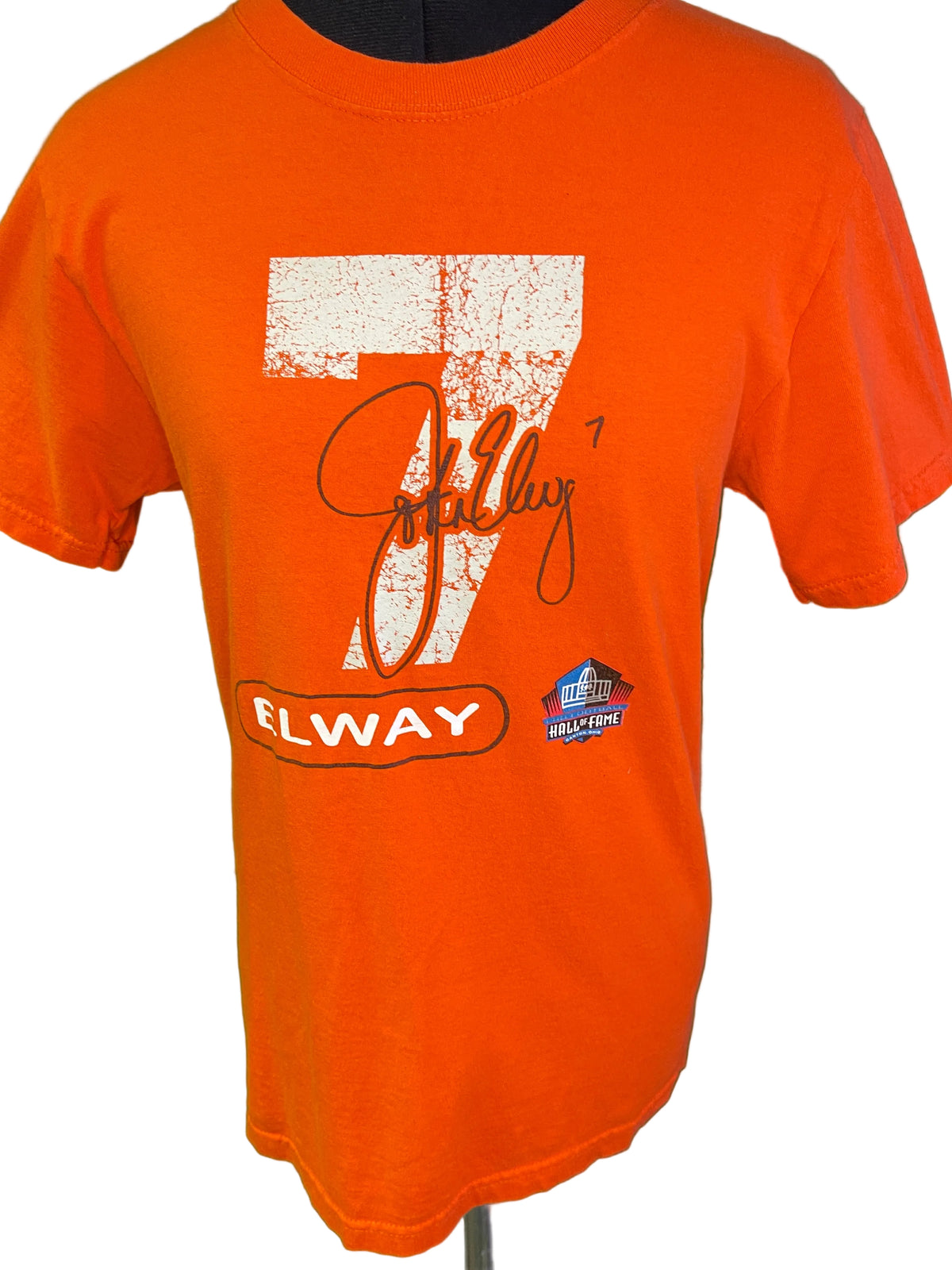 NFL Denver Broncos John Elway #7 Signature Hall of Fame T-Shirt Men's Small
