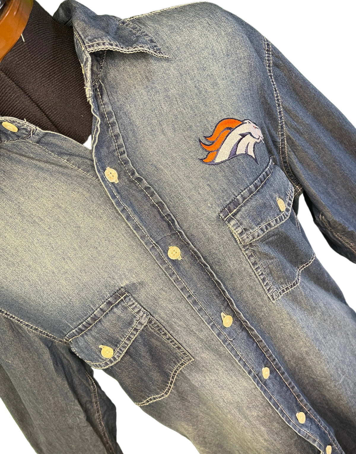 NFL Denver Broncos Antigua Jean Long Sleeve T-Shirt Women's Small