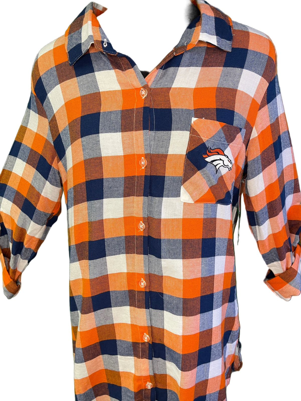 NFL Denver Broncos Plaid Sleepshirt Women's Small NWT