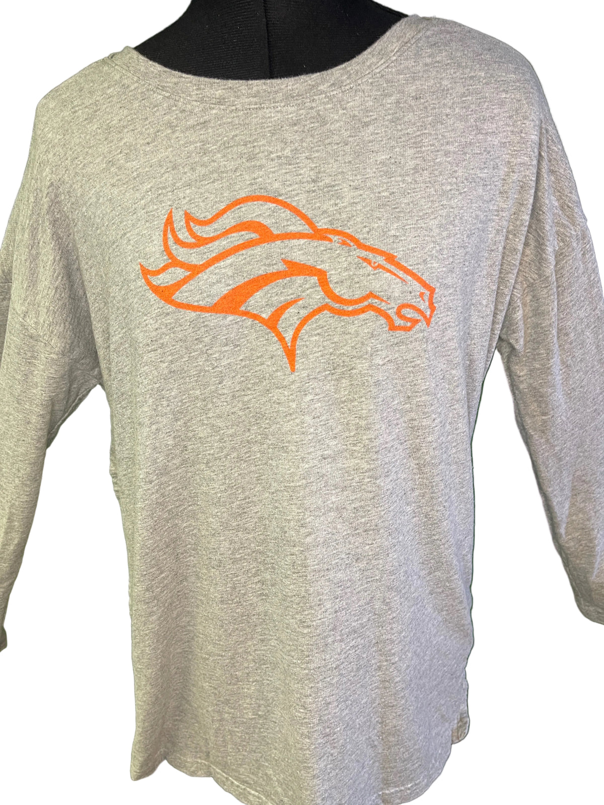 NFL Denver Broncos Heathered Grey Long Sleeve Shirt Women's Large