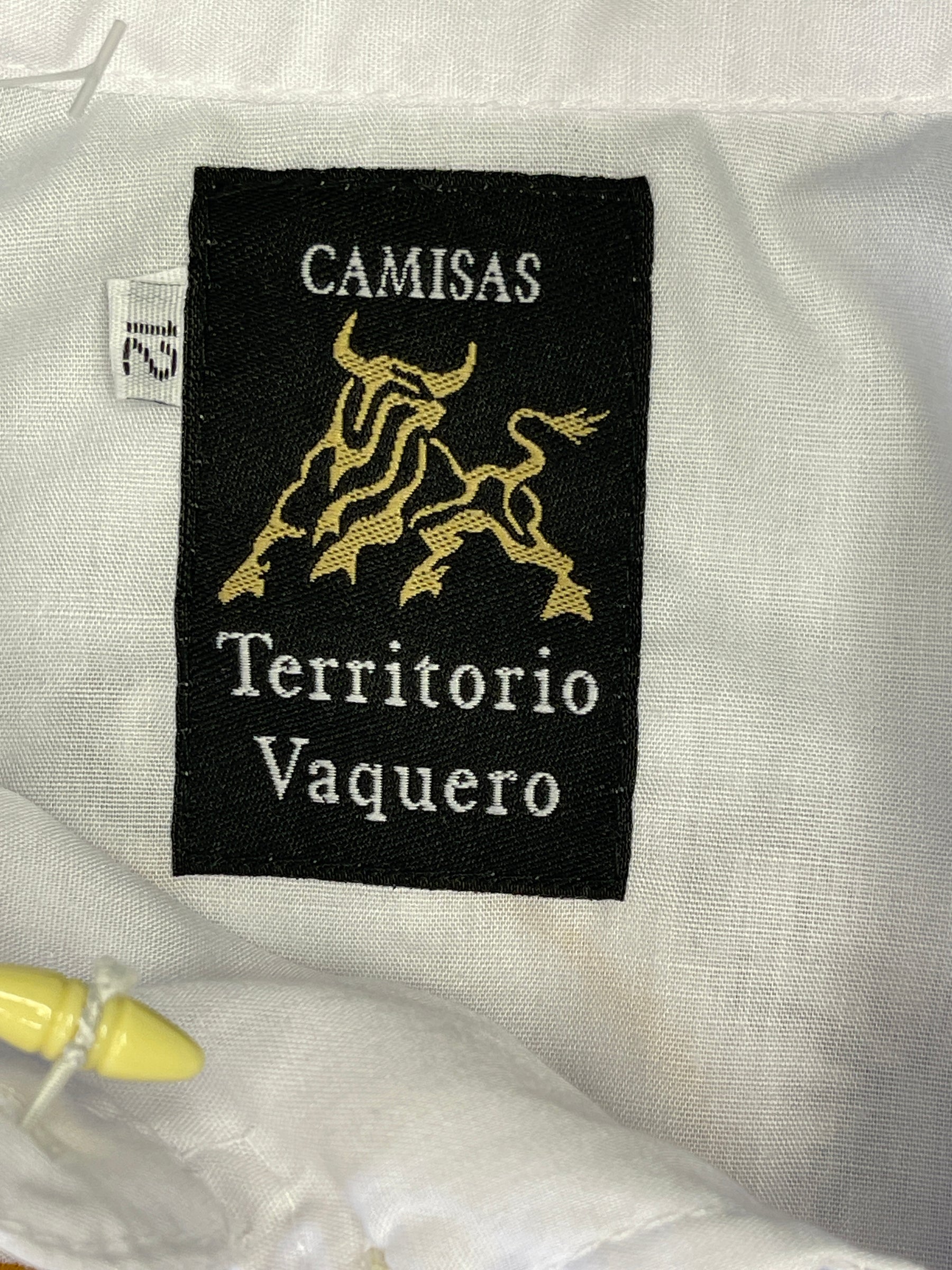 Western Mexican Cowboy Horseshoe L/S White Dress Shirt Youth Medium 12
