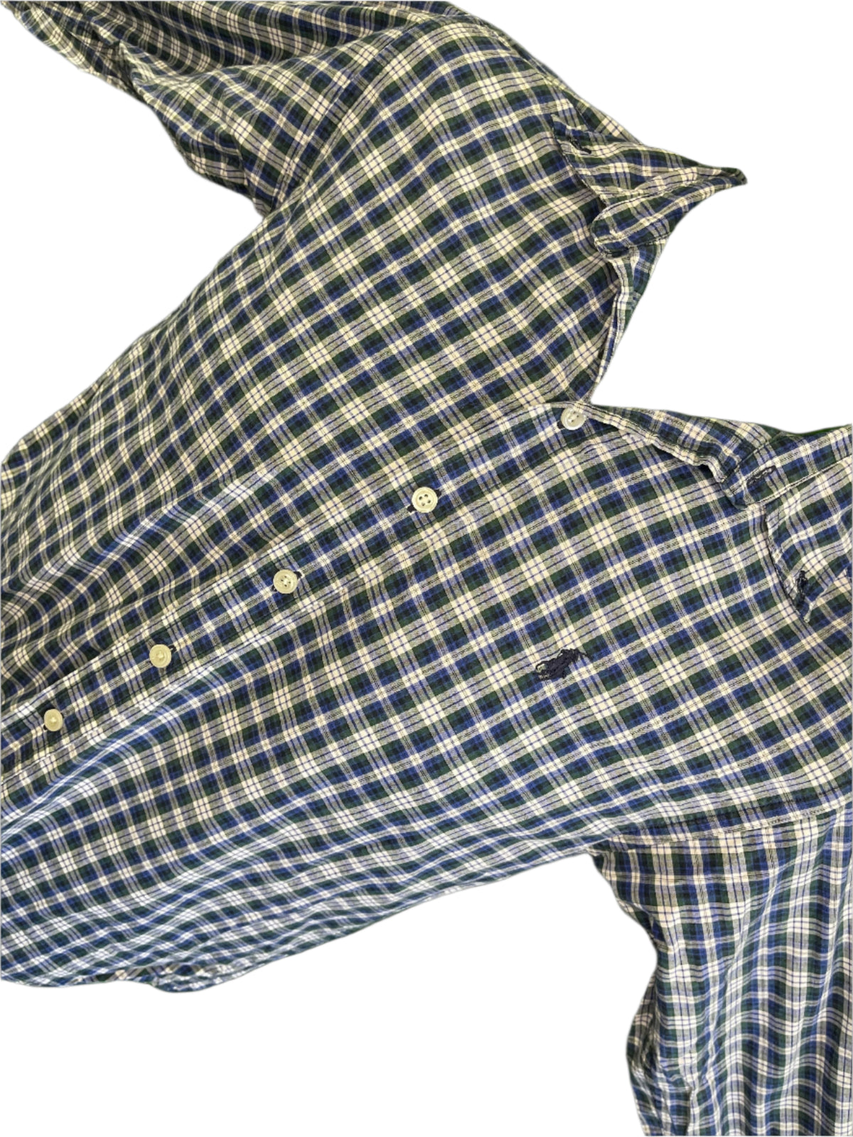 Ralph Lauren Green & Black Plaid L/S Dress Shirt Youth Small