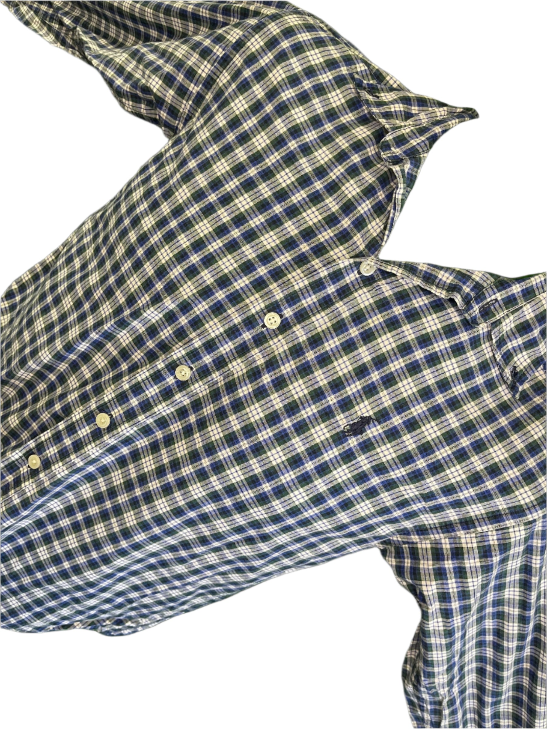 Ralph Lauren Green & Black Plaid L/S Dress Shirt Youth Small