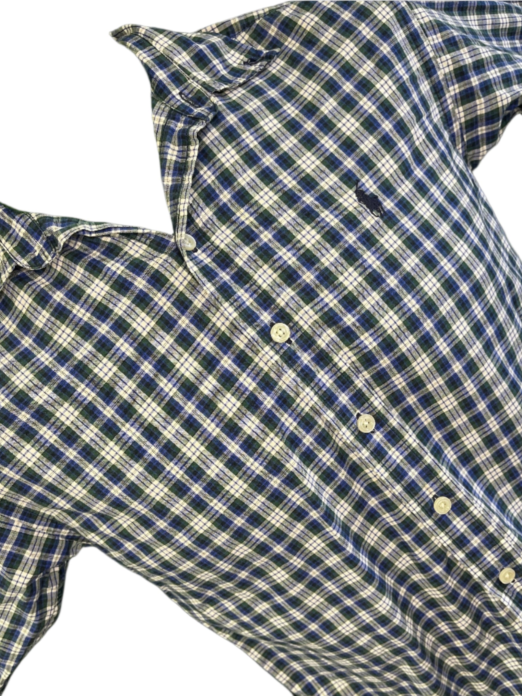 Ralph Lauren Green & Black Plaid L/S Dress Shirt Youth Small