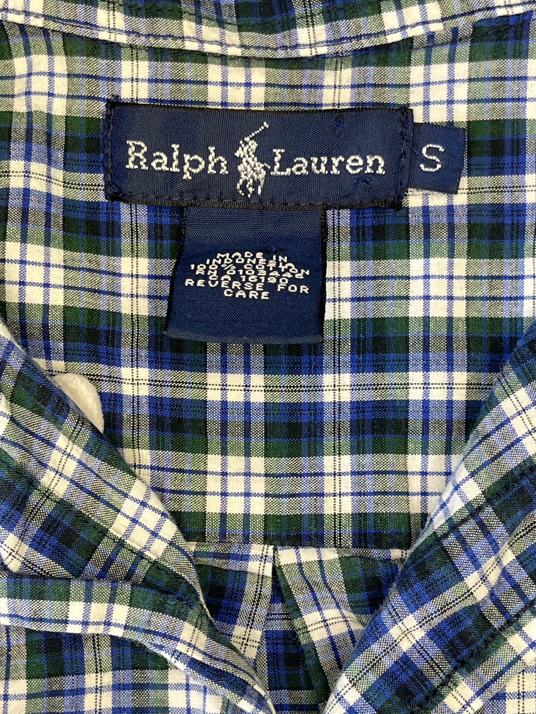 Ralph Lauren Green & Black Plaid L/S Dress Shirt Youth Small