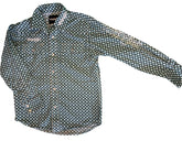 Wrangler Cowboy Western Plaid L/S Shirt w/ Poppers Teal/Turquoise Youth Small 8