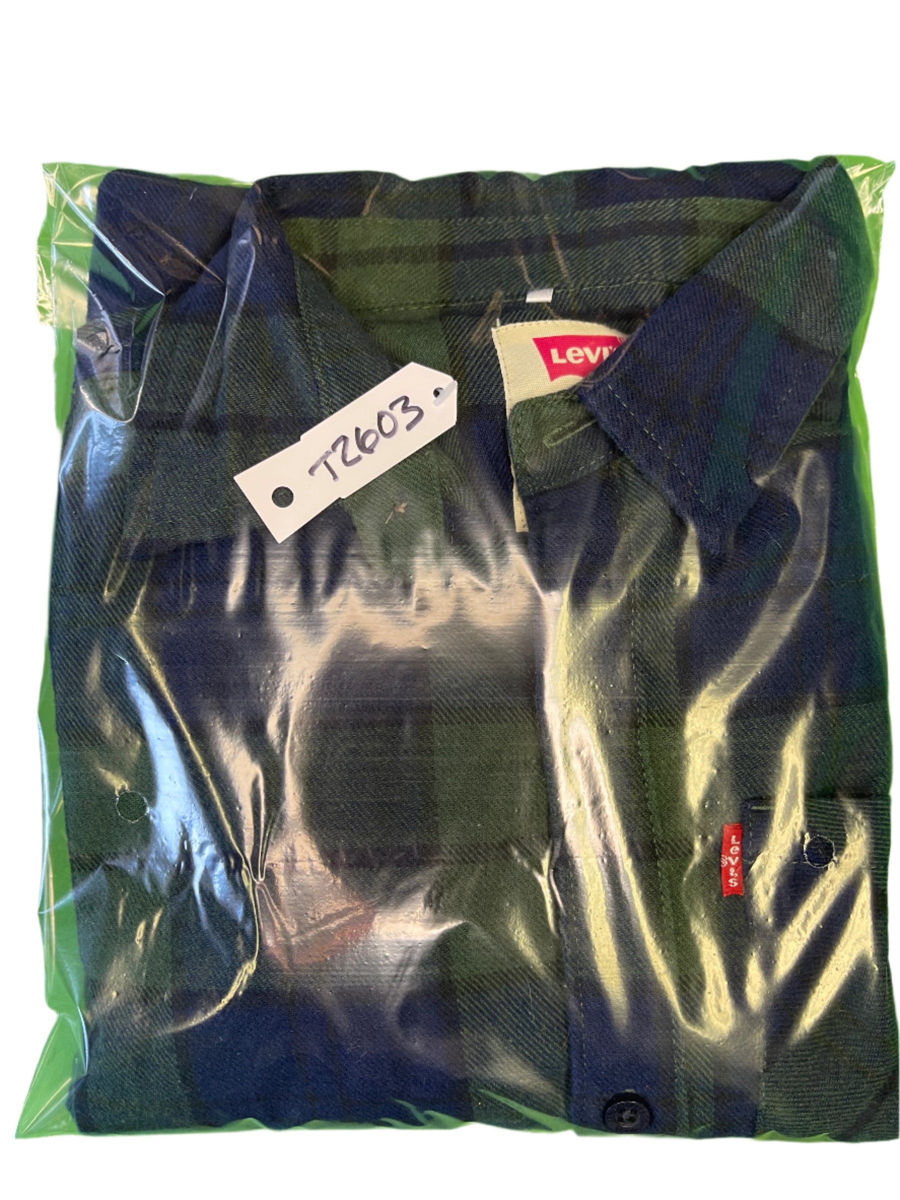 Levi's Green/Blue Plaid L/S Flannel Shirt Youth Large 14-16