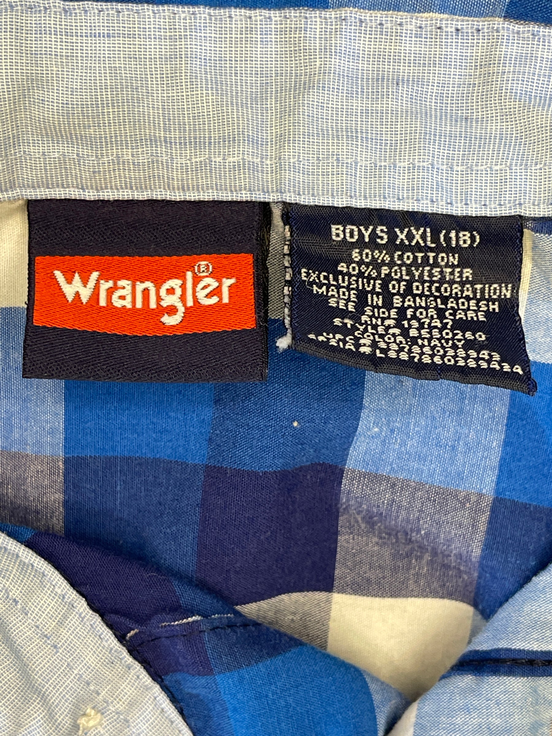 Wrangler Western Buffalo Plaid L/S Shirt Youth 2X-Large 18