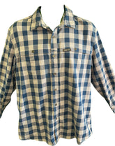 Wrangler Grey/Blue Buffalo Plaid Wicking Outdoor L/S Shirt Men's Large