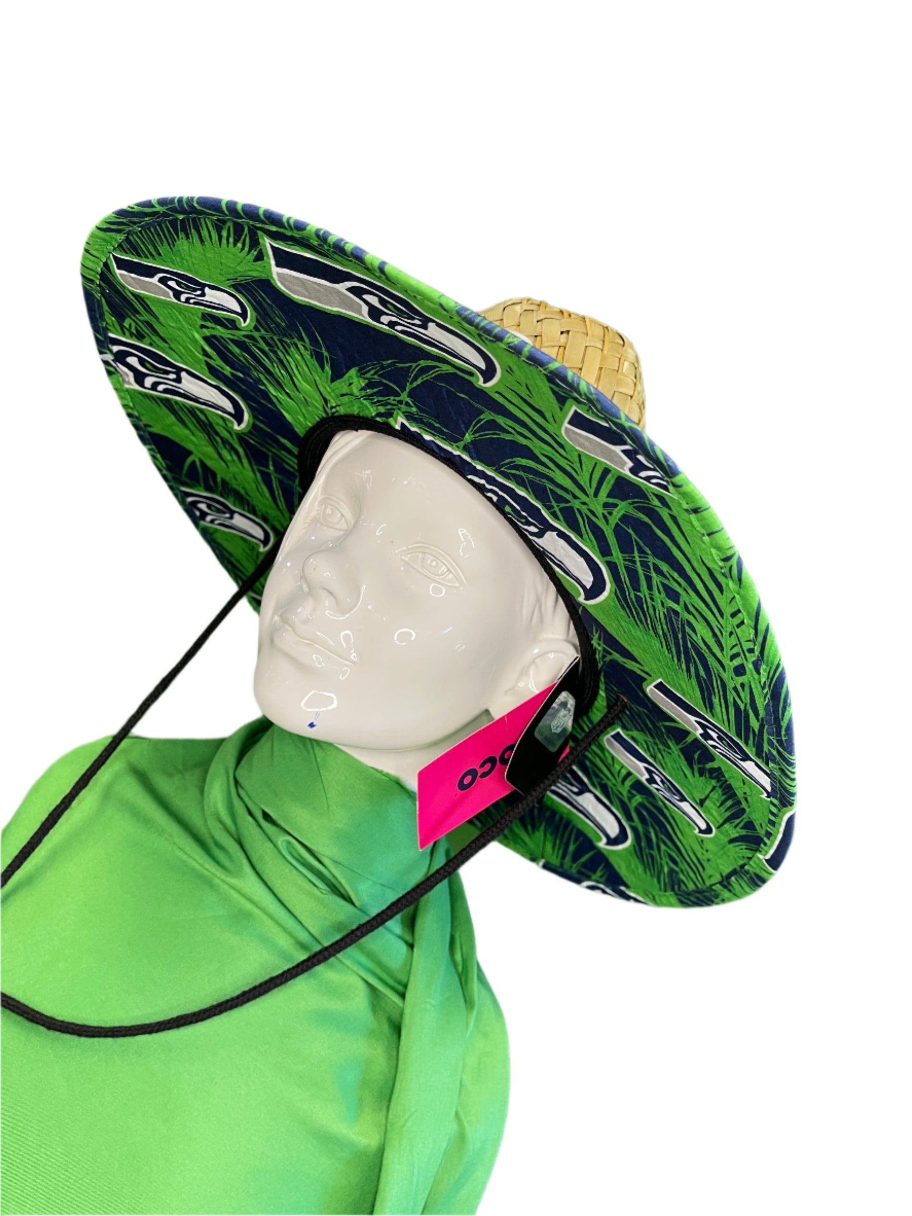 NFL Seattle Seahawks FOCO Wide Floral Straw Hat NWT