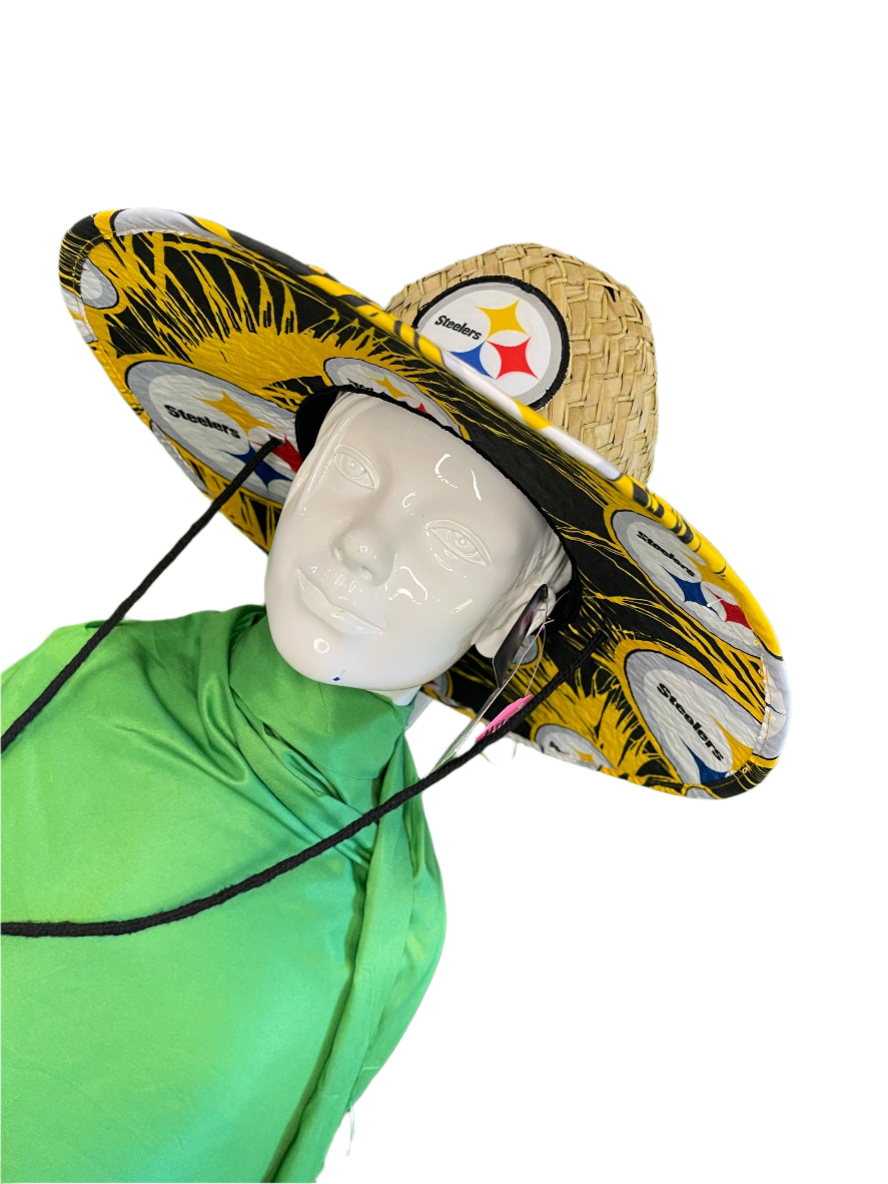 NFL Pittsburgh Steelers FOCO Wide Floral Straw Hat NWT