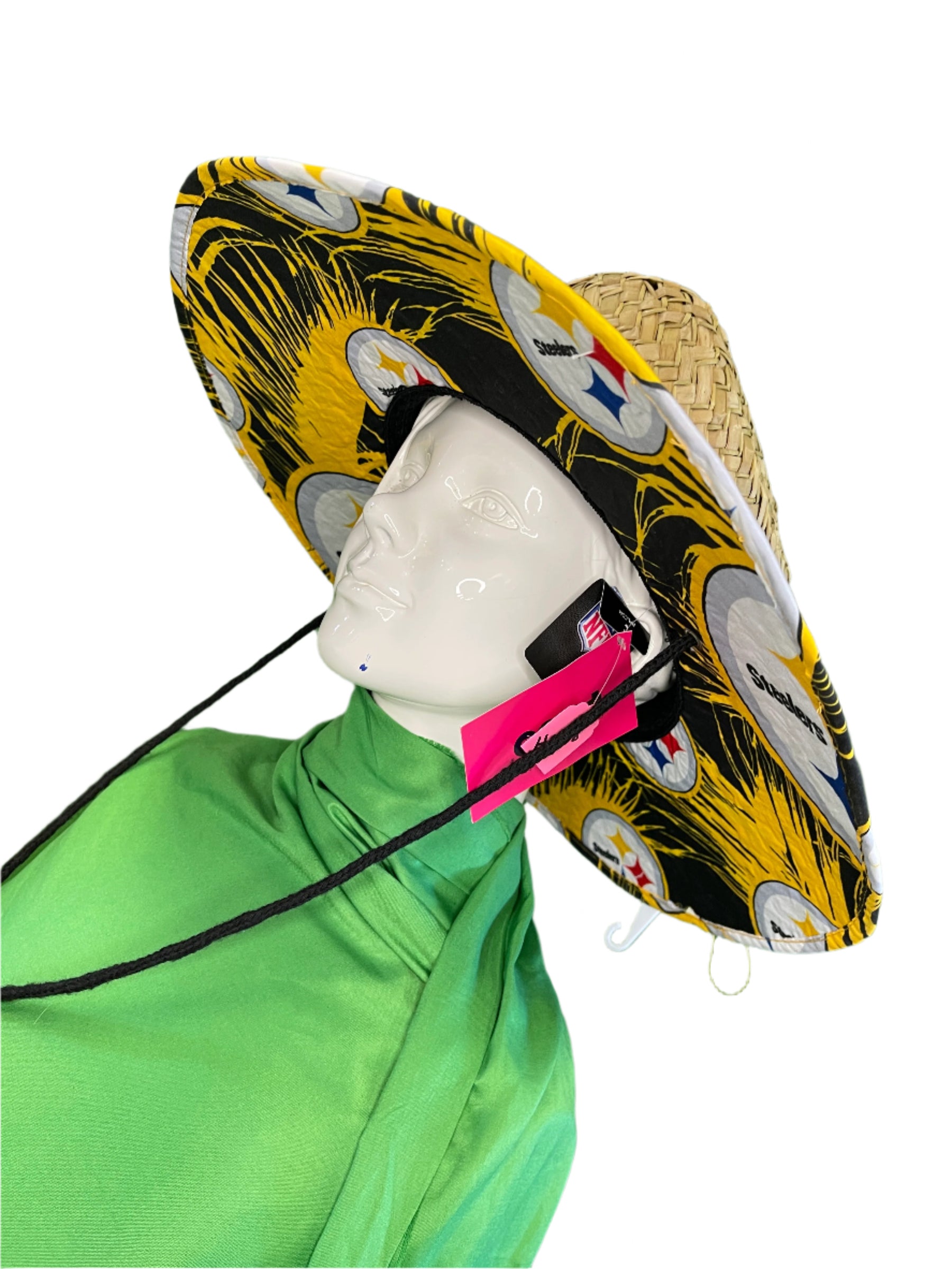 NFL Pittsburgh Steelers FOCO Wide Floral Straw Hat NWT