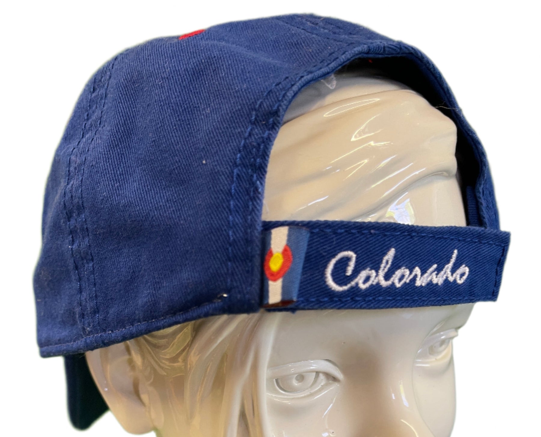 Colorado Flag Distressed Badge Colour Blocked Baseball Hat/Cap Strapback