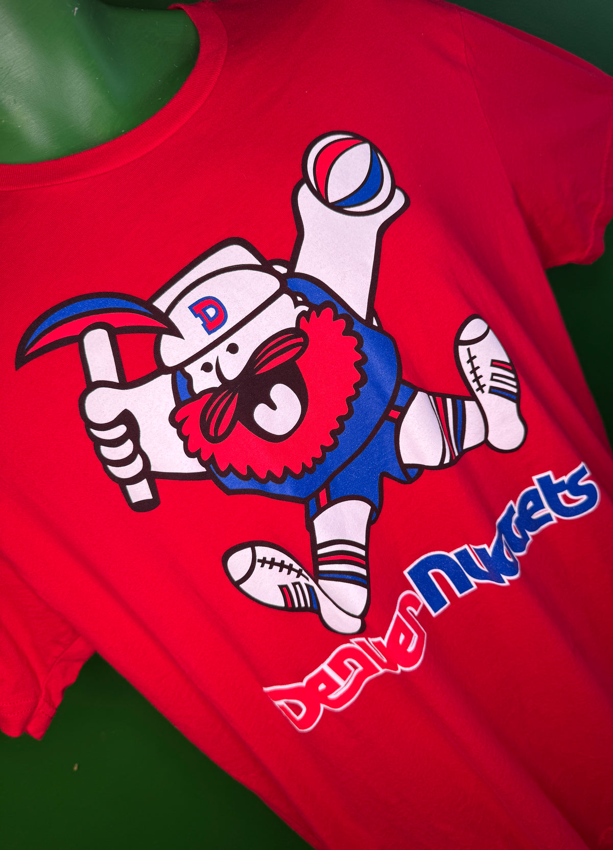 NBA Denver Nuggets Retro Throwback Old Logo Red T-Shirt Men's Large