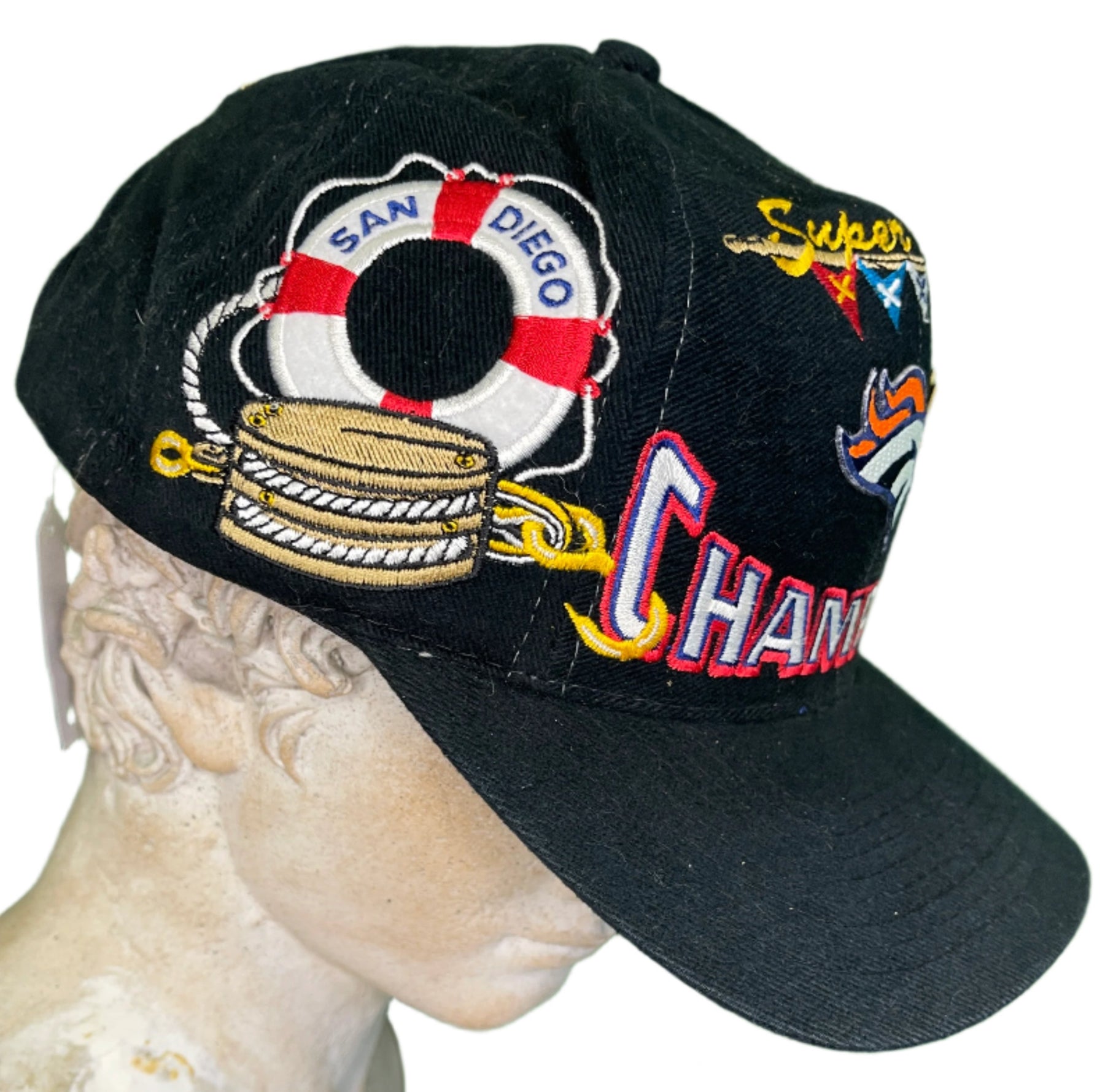 NFL Denver Broncos Signed Super Bowl XXXII Champions Snapback Cap/Hat Adult OSFA