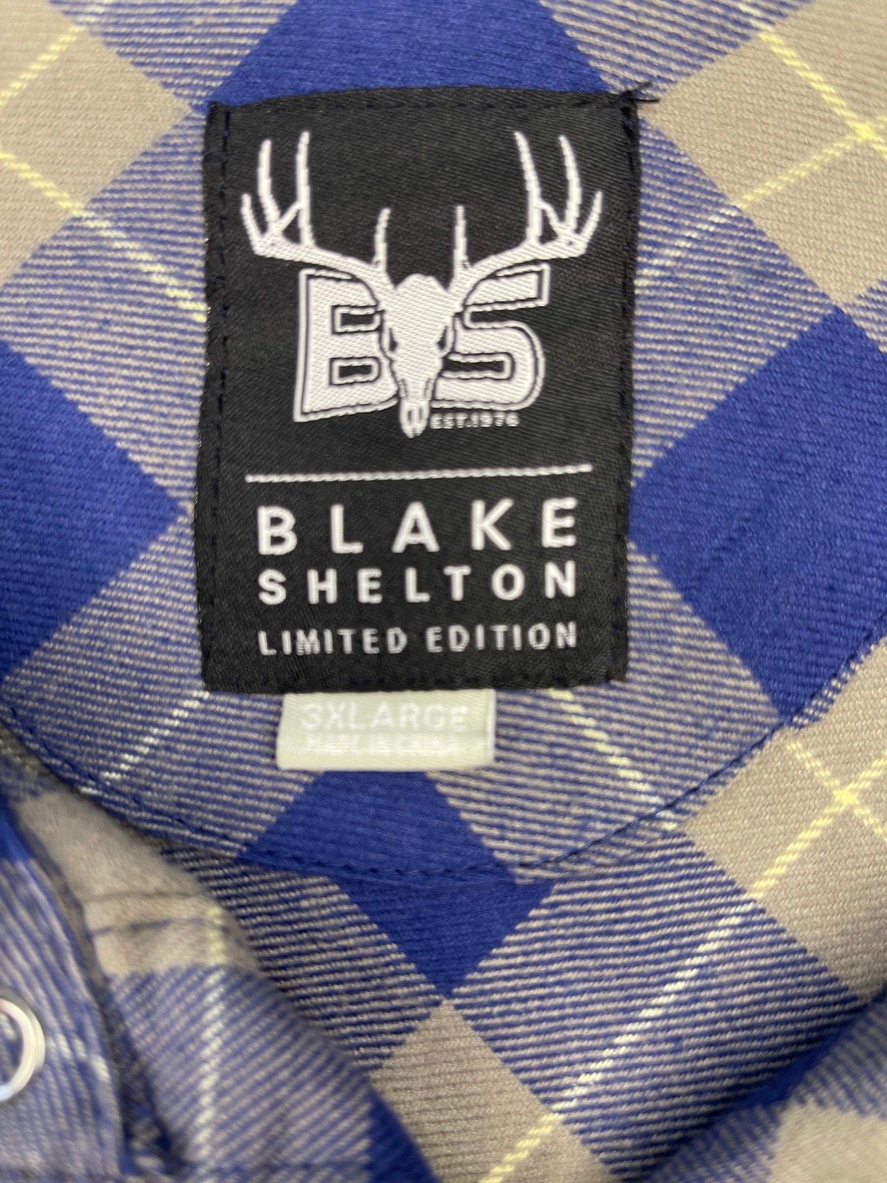 Blake Shelton Ltd Ed Green/Blue Plaid L/S Flannel Shirt Men's 3X-Large