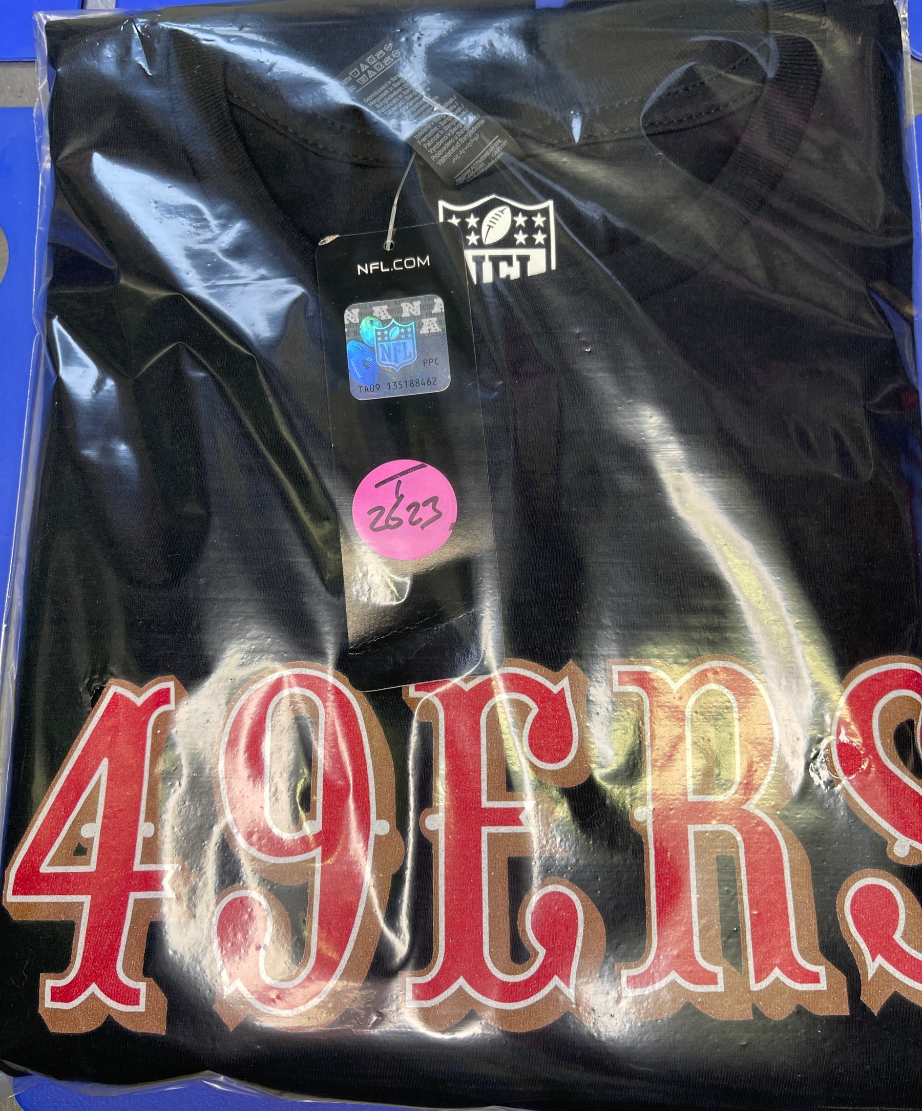 NFL San Francisco 49ers Black Wordmark T-Shirt Men's Large NWT