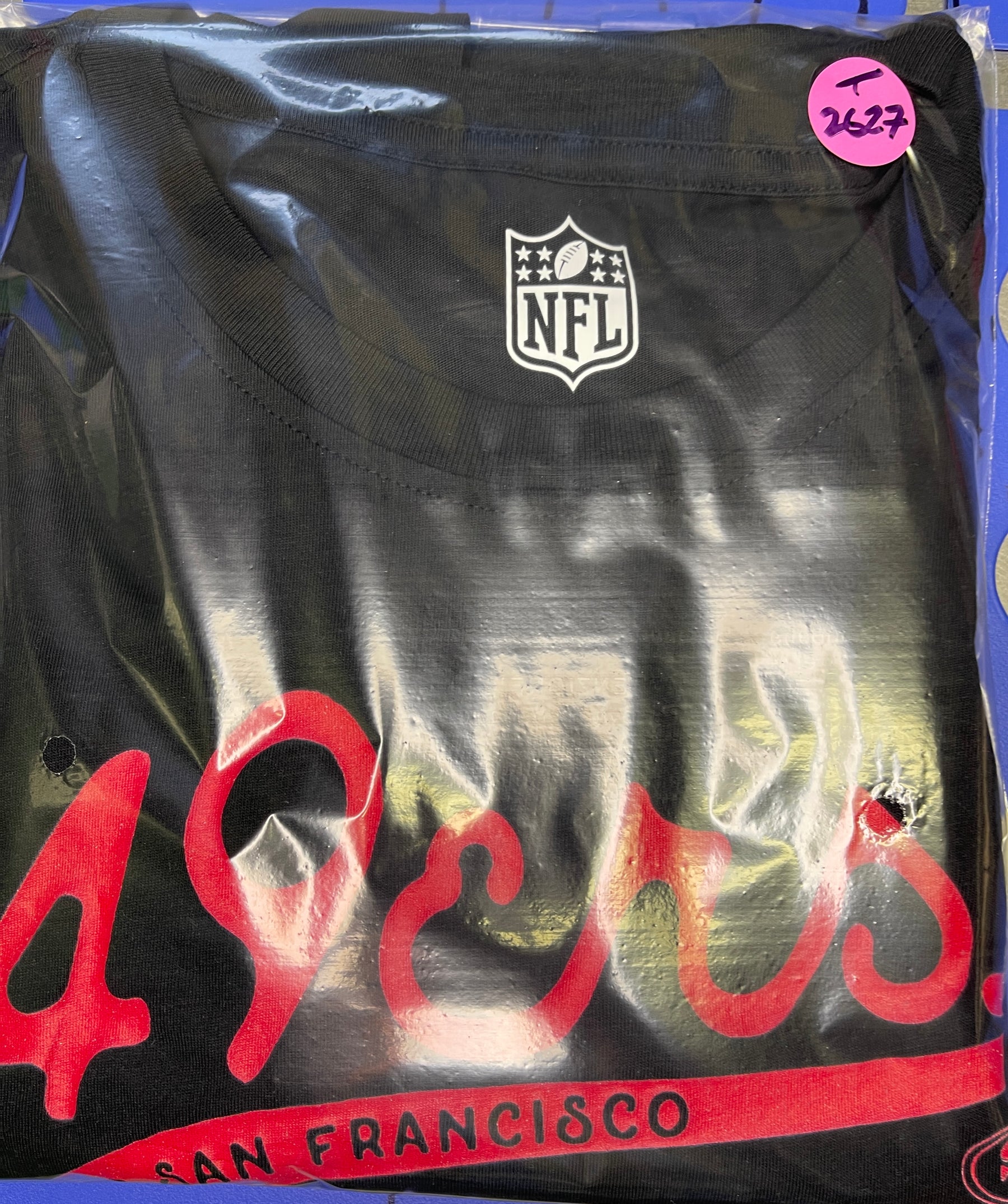 NFL San Francisco 49ers Black Cursive Wordmark T-Shirt Men's Large NWT