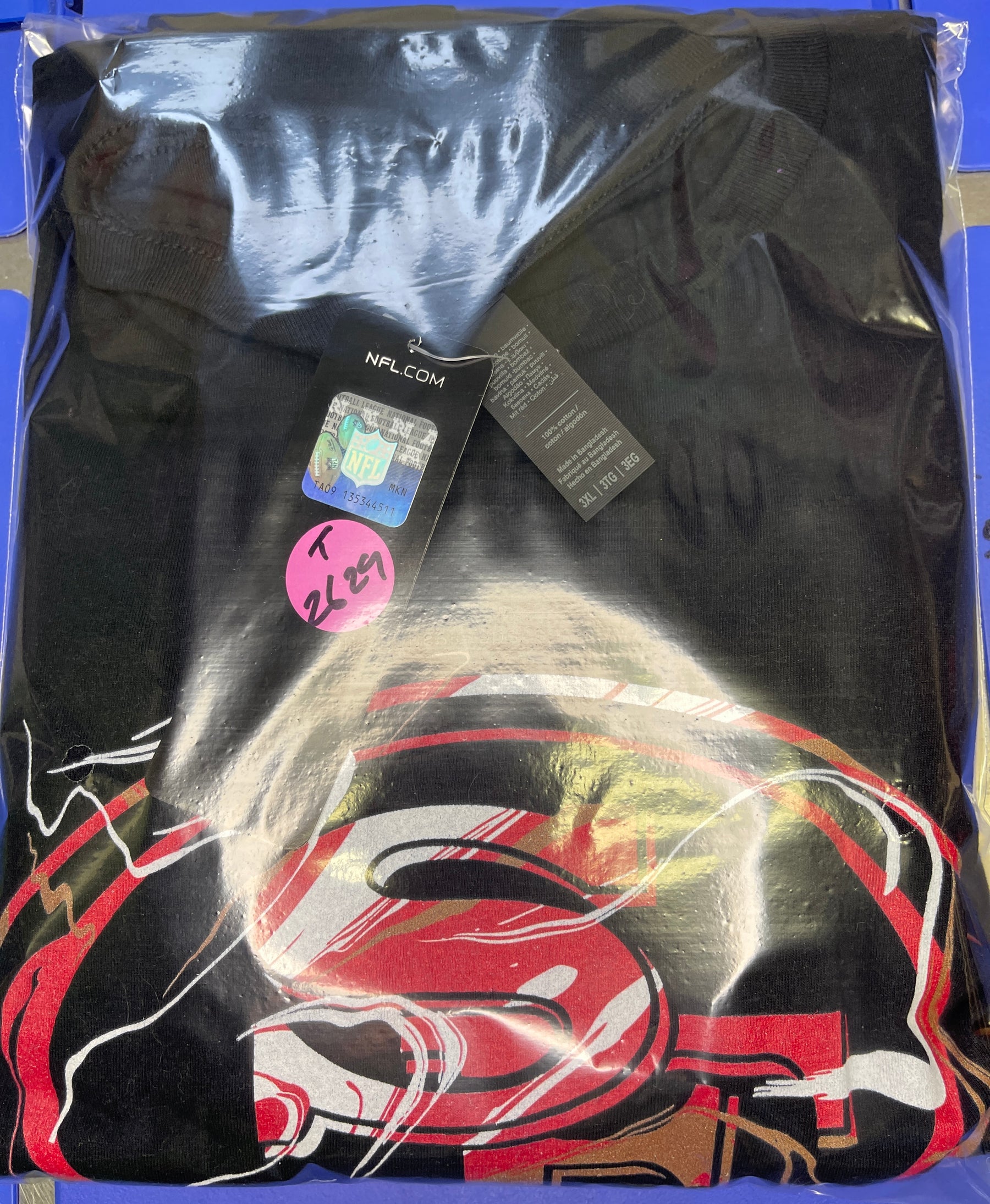 NFL San Francisco 49ers Black Psychedelic Logo T-Shirt Men's 3X-Large NWT