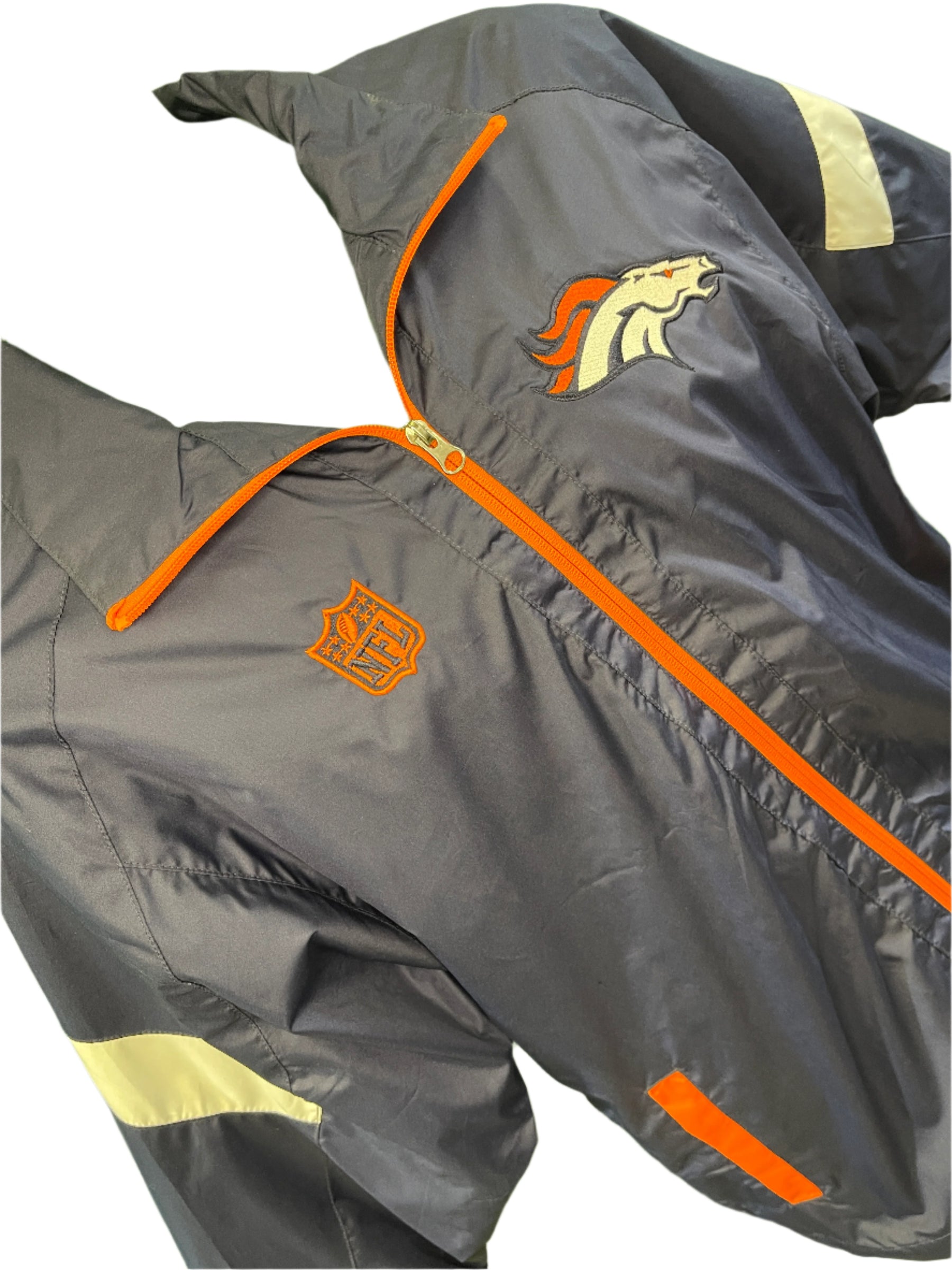 NFL Denver Broncos Full Zip Light Jacket Windbreaker Youth Large 14-16