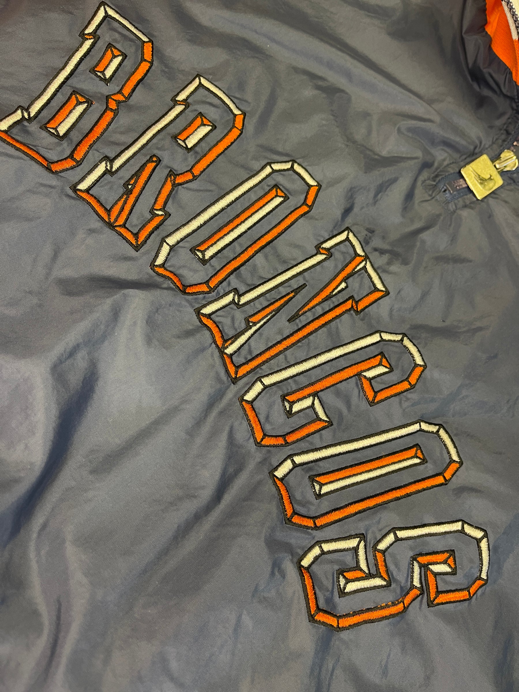 NFL Denver Broncos Vintage Chalk Line 1/4 Zip Pullover Windbreaker Men's Large