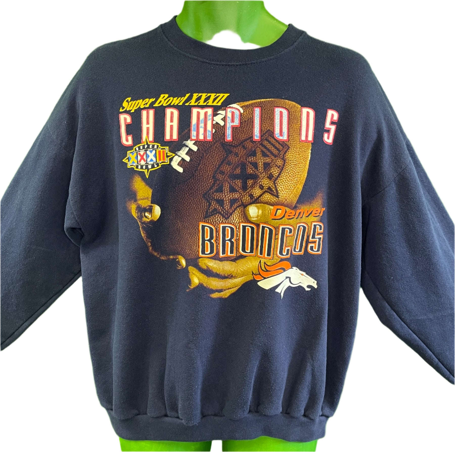 NFL Denver Broncos Vintage Super Bowl XXXII Champions Sweatshirt Men's X-Large