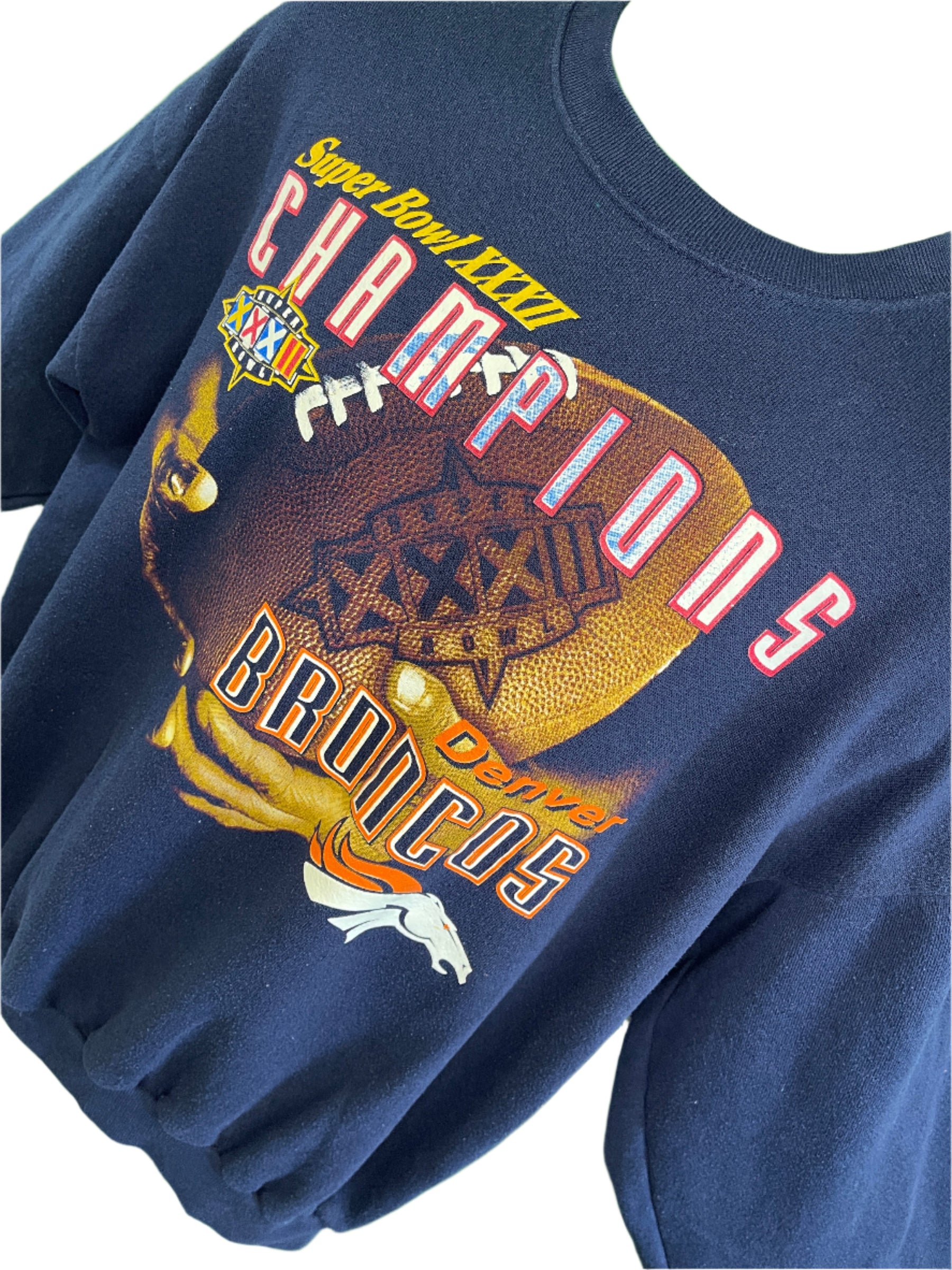 NFL Denver Broncos Vintage Super Bowl XXXII Champions Sweatshirt Men's X-Large