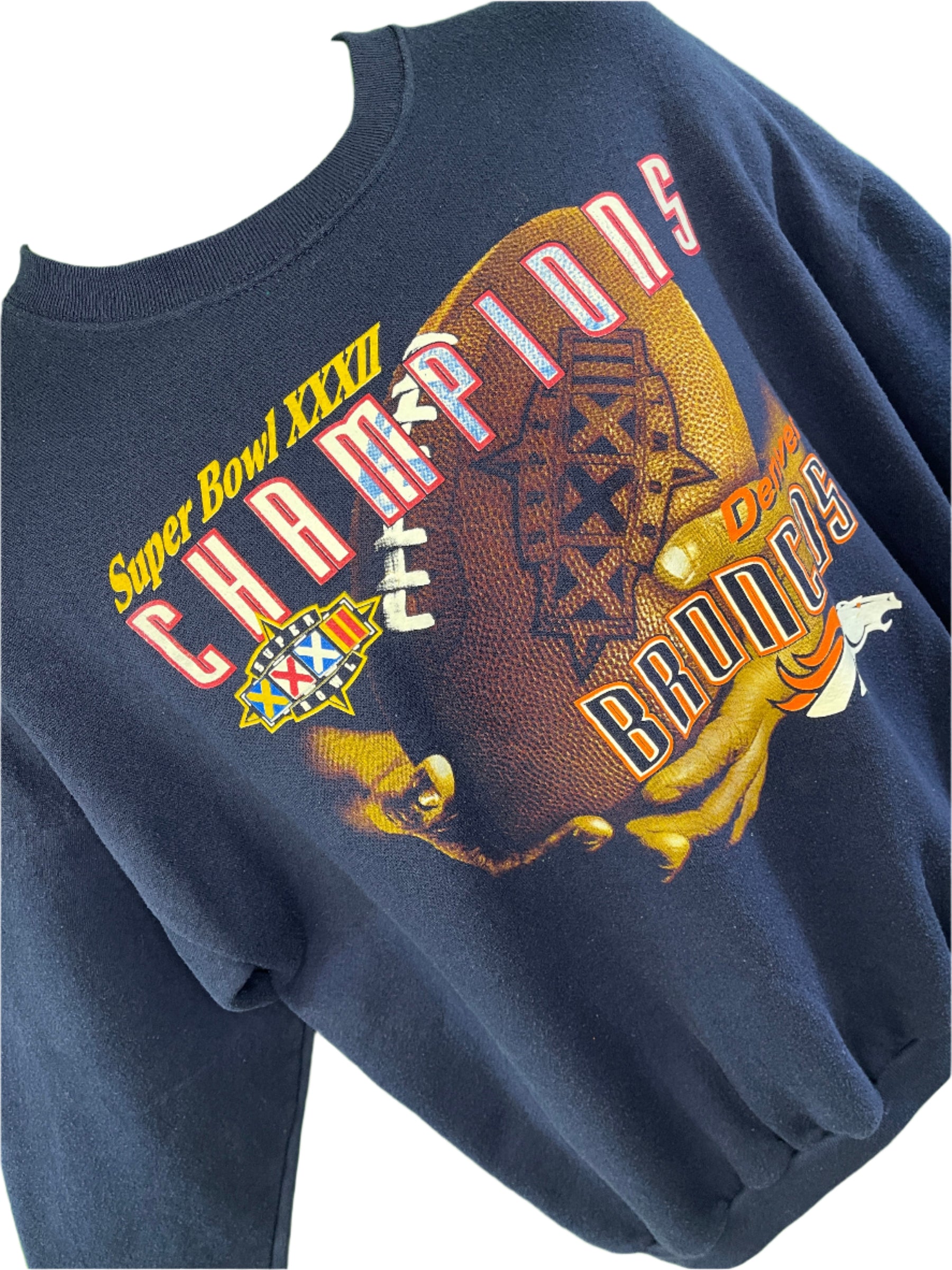 NFL Denver Broncos Vintage Super Bowl XXXII Champions Sweatshirt Men's X-Large