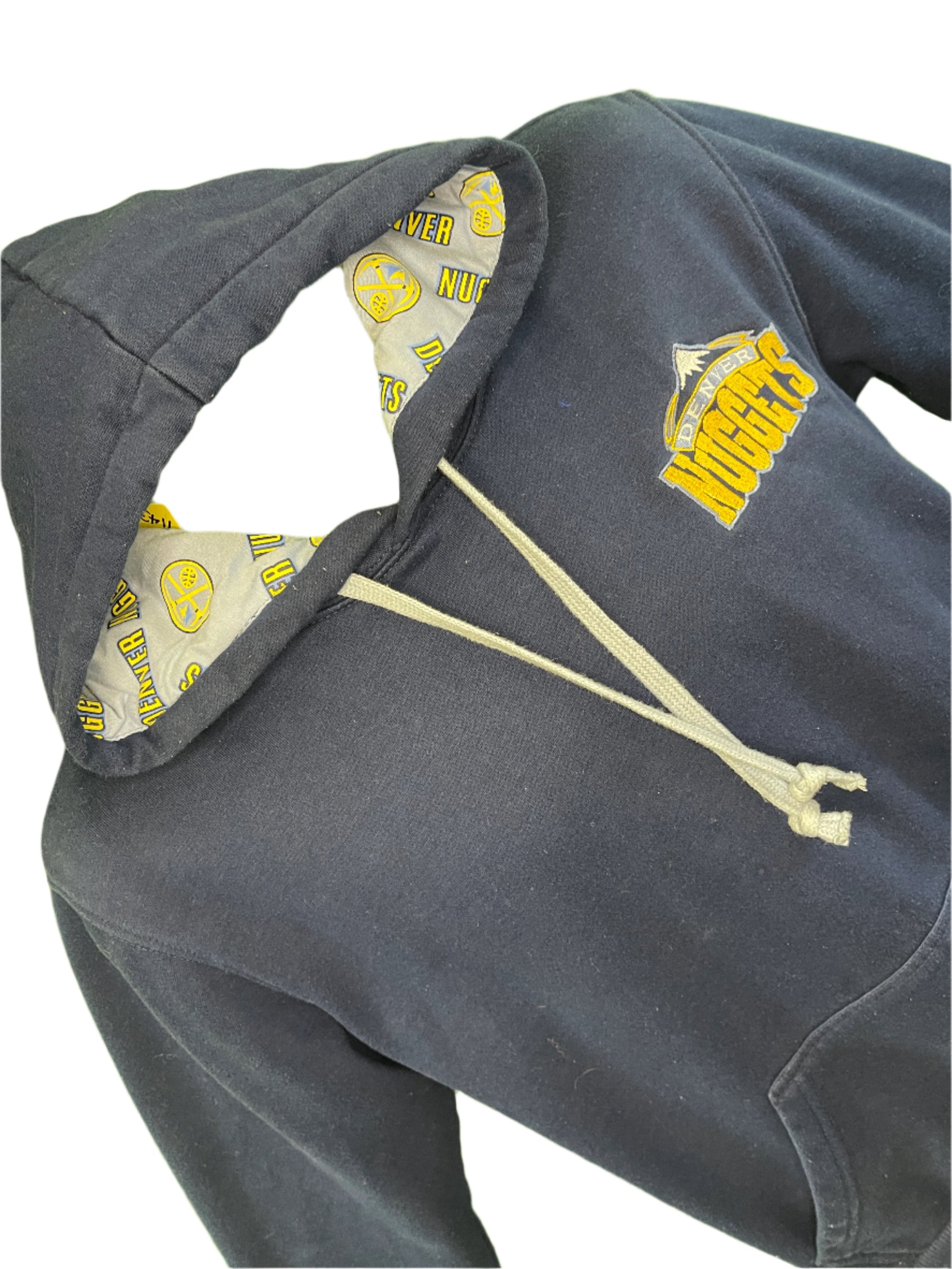 NBA Denver Nuggets Dark Blue Pullover Hoodie Sweatshirt Stitched Men's Small