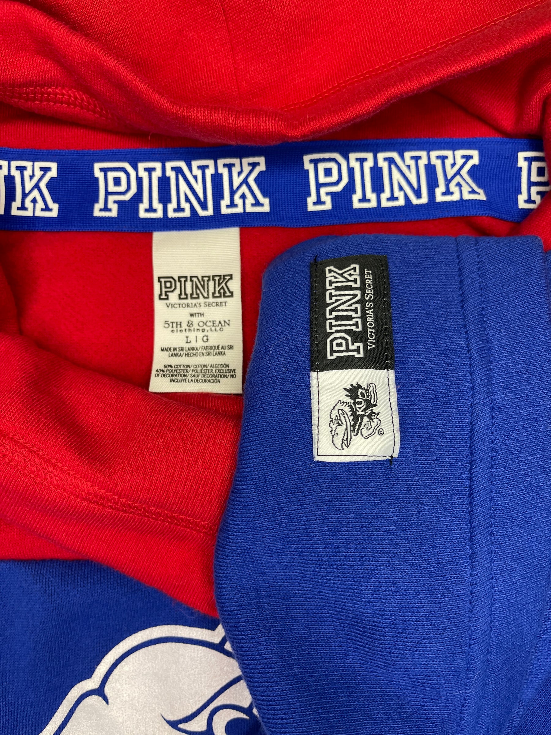 NCAA Kansas Jayhawks Victoria's Secret PINK Pullover Sweatshirt Women's Large