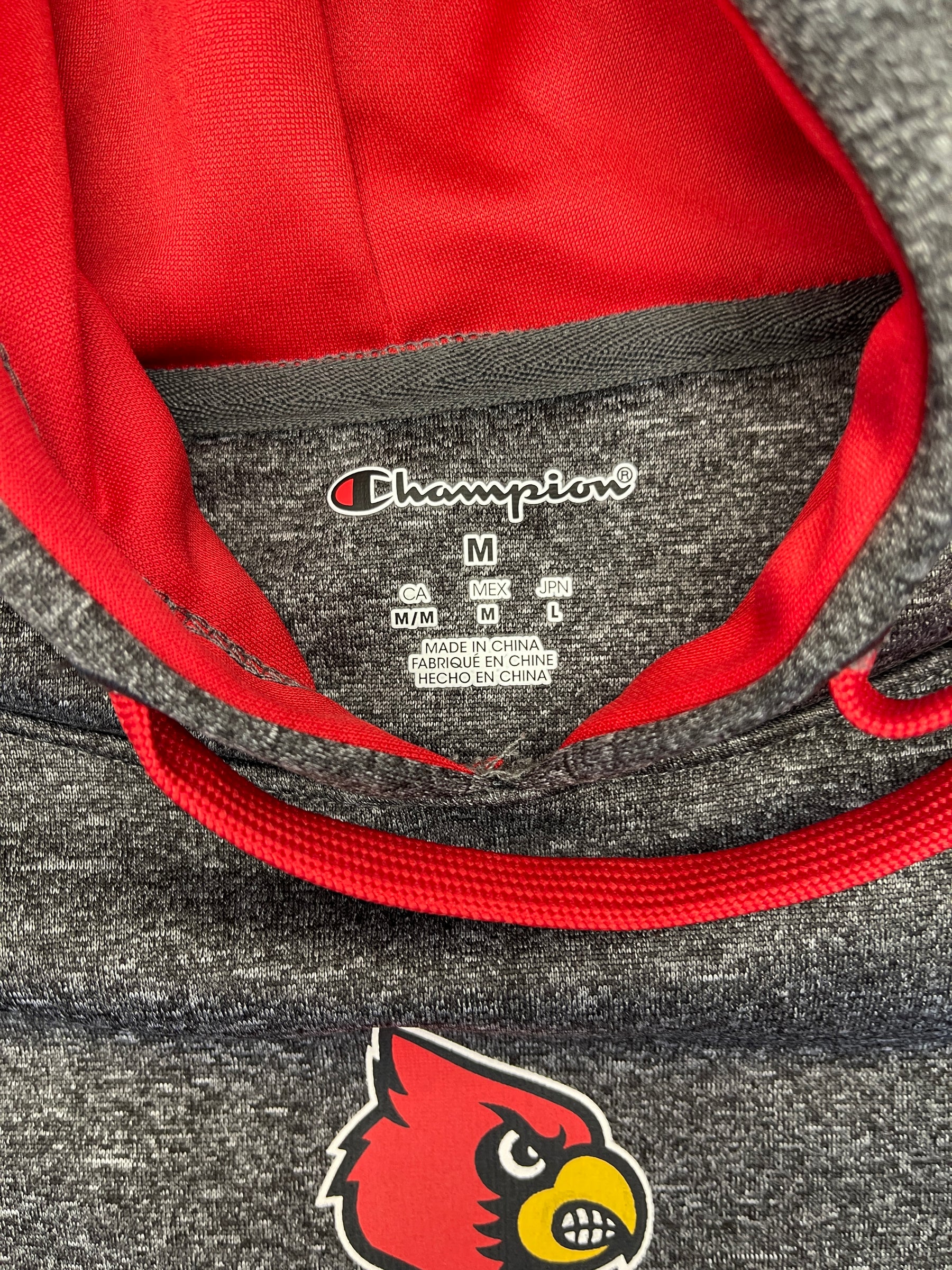 NCAA Louisville Cardinals Champion Heathered Grey Pullover Hoodie Men's Medium