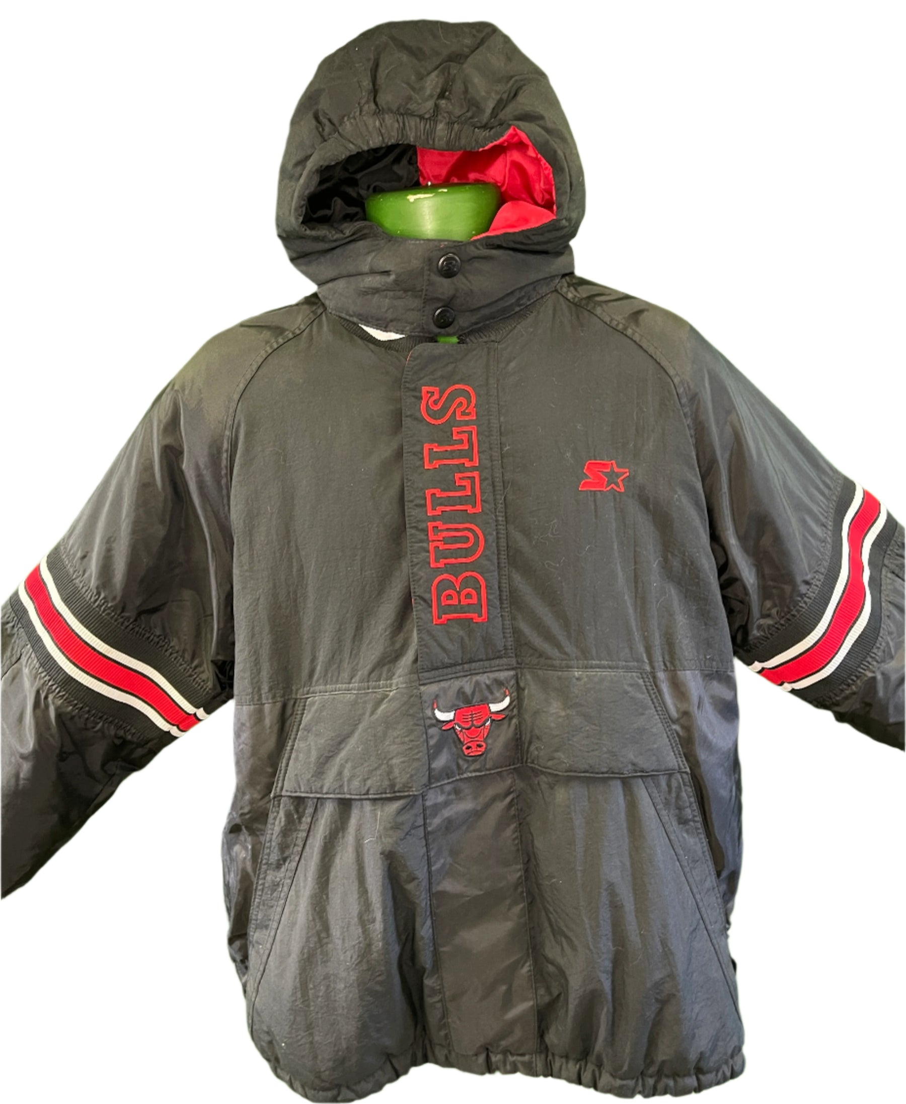 NBA Chicago Bulls Starter Vintage Puffer Pullover Jacket Coat Youth X-Large 18
