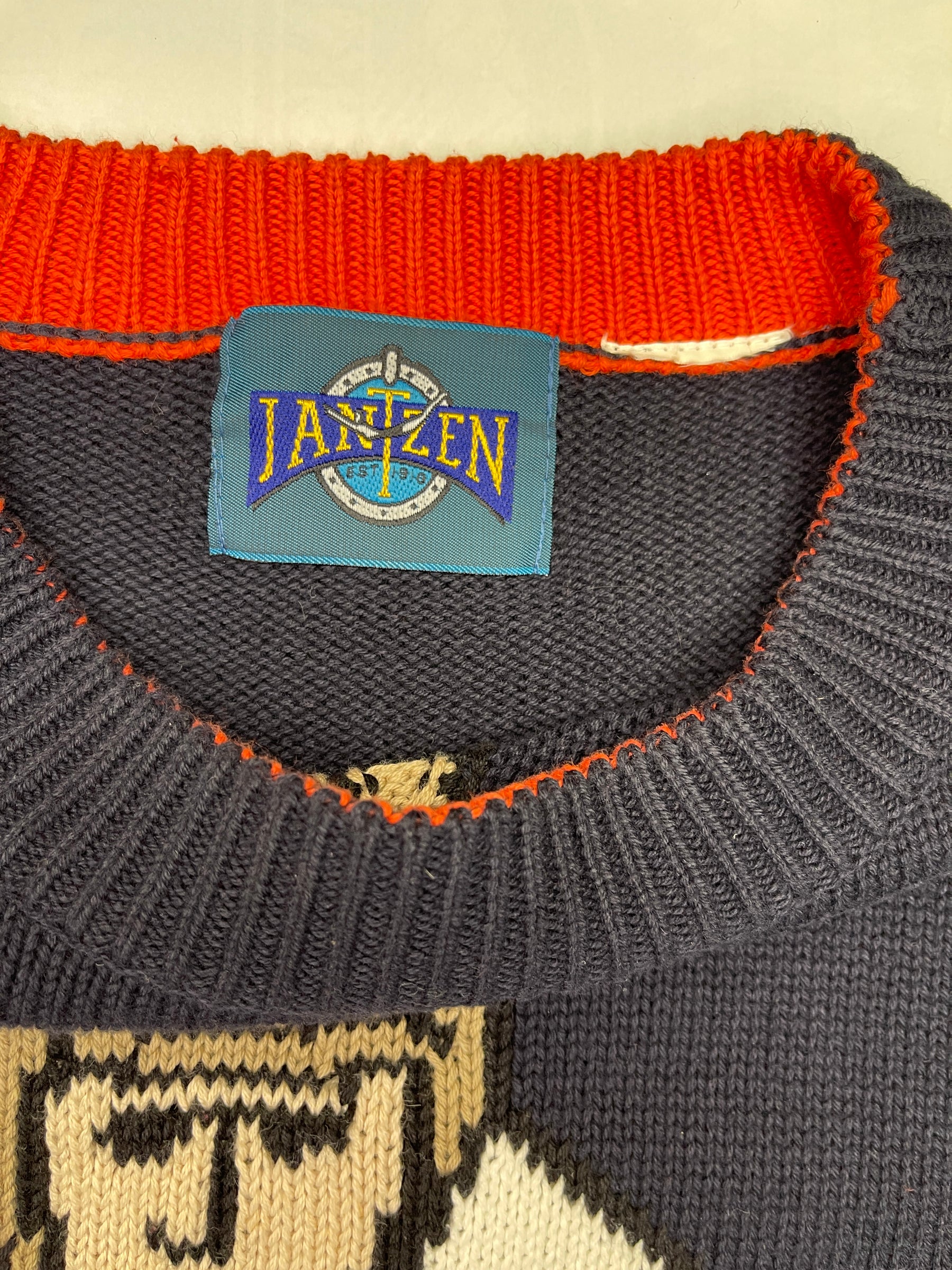 American Football Vintage Cotton Jumper Sweater Bears Broncos Men's X-Large