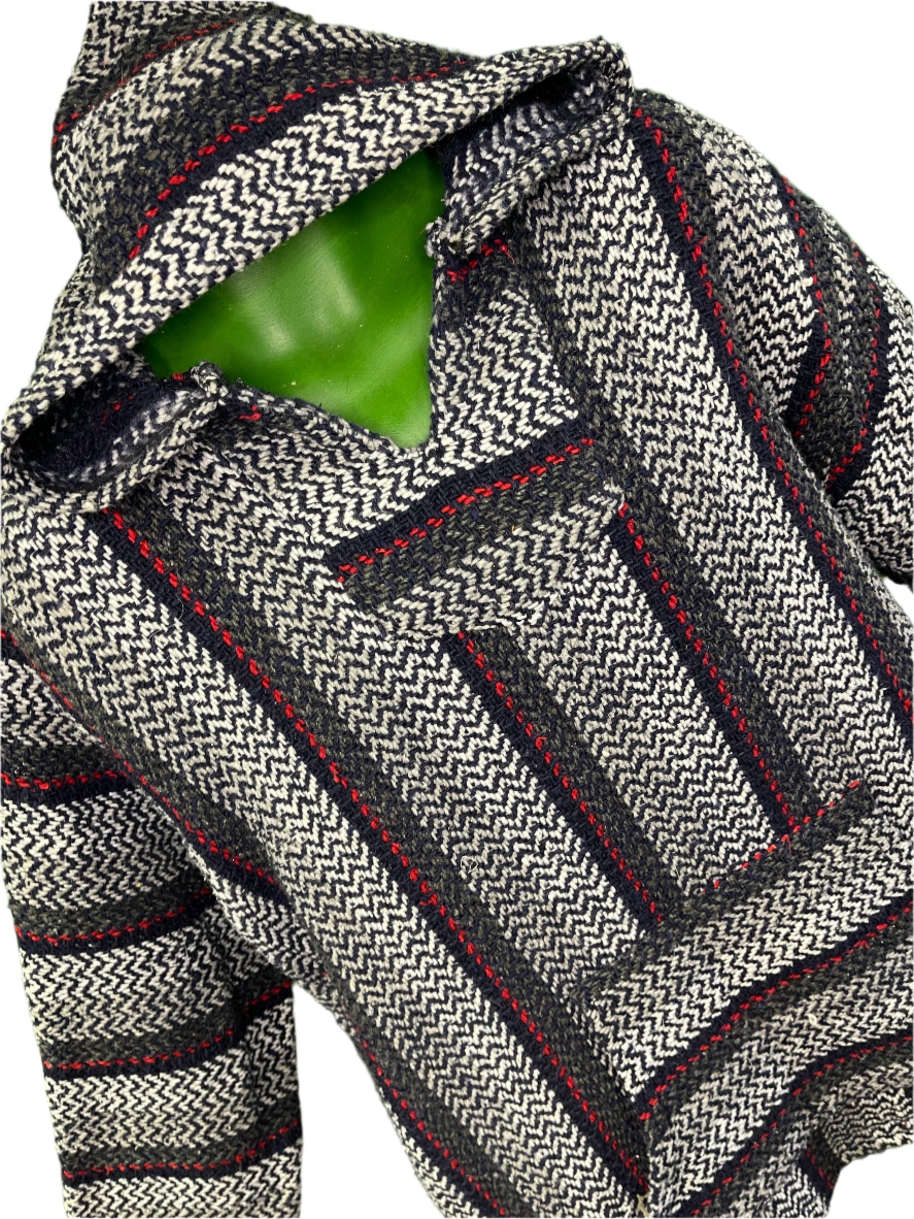 Blue/Grey Baja Hoodie Drug Rug Jerga Made in Mexico Men's X-Large