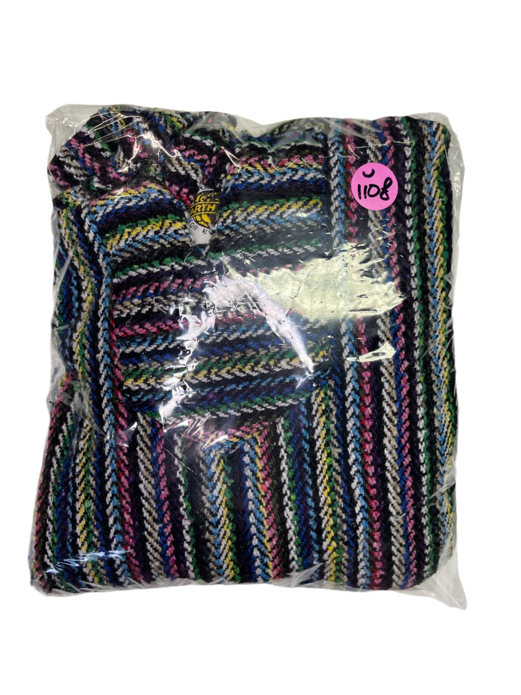 Colourful Baja Hoodie Drug Rug Jerga Made in Mexico Men's Small