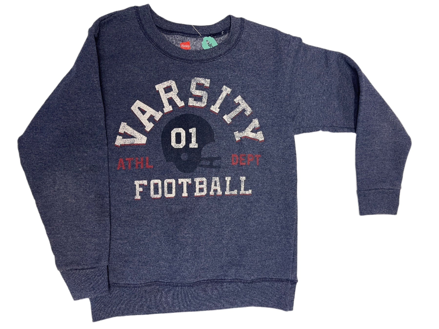 American Football "Varsity" Heathered Blue Pullover Sweatshirt Youth Small 8