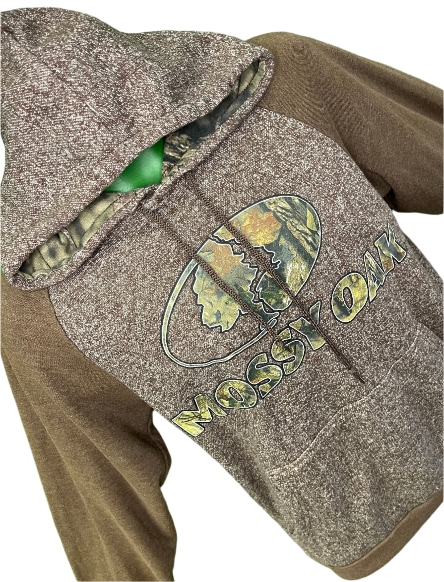 Mossy Oak Hunting Pullover Heathered Brown Hoodie Men's Small