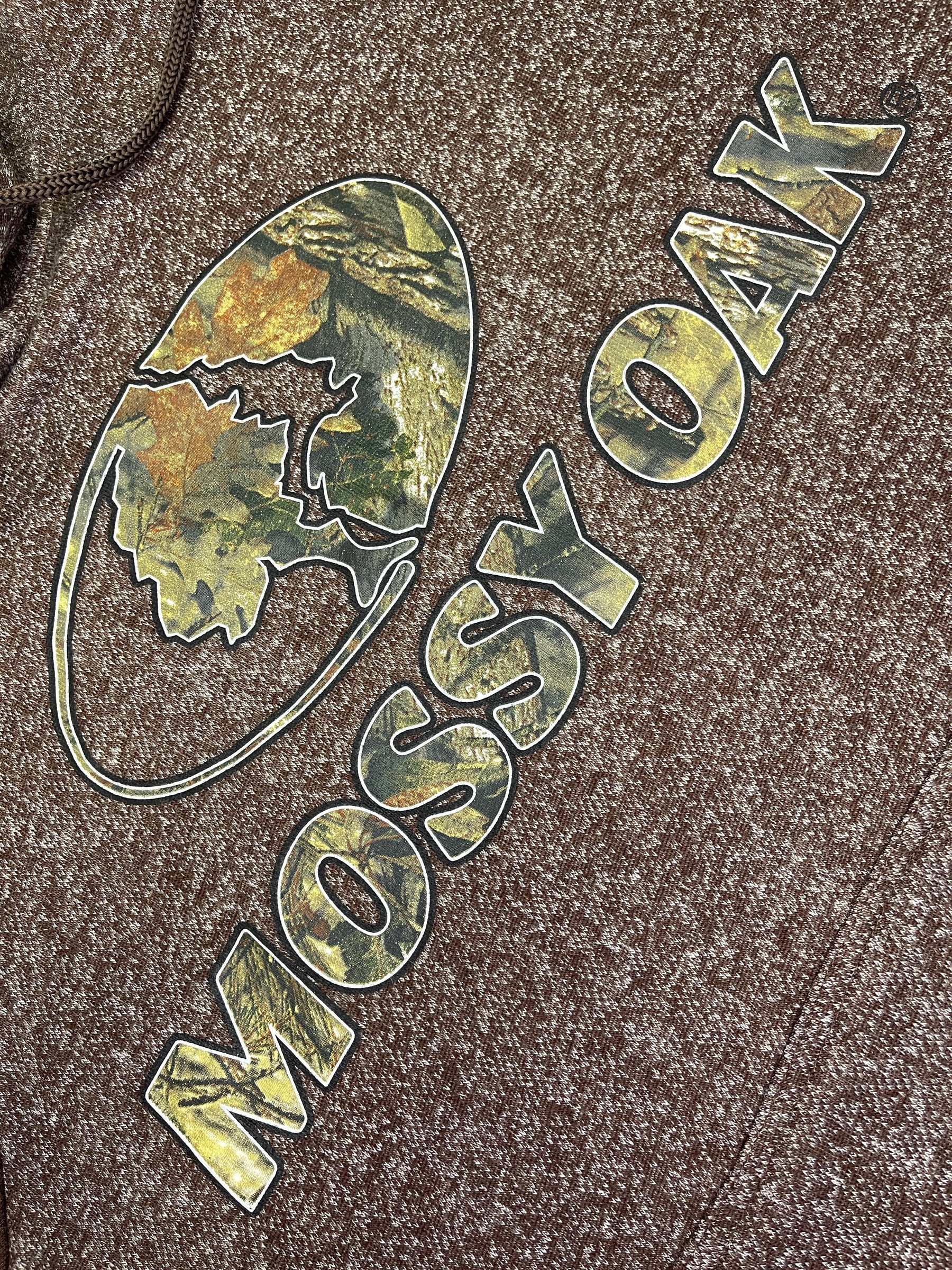 Mossy Oak Hunting Pullover Heathered Brown Hoodie Men's Small