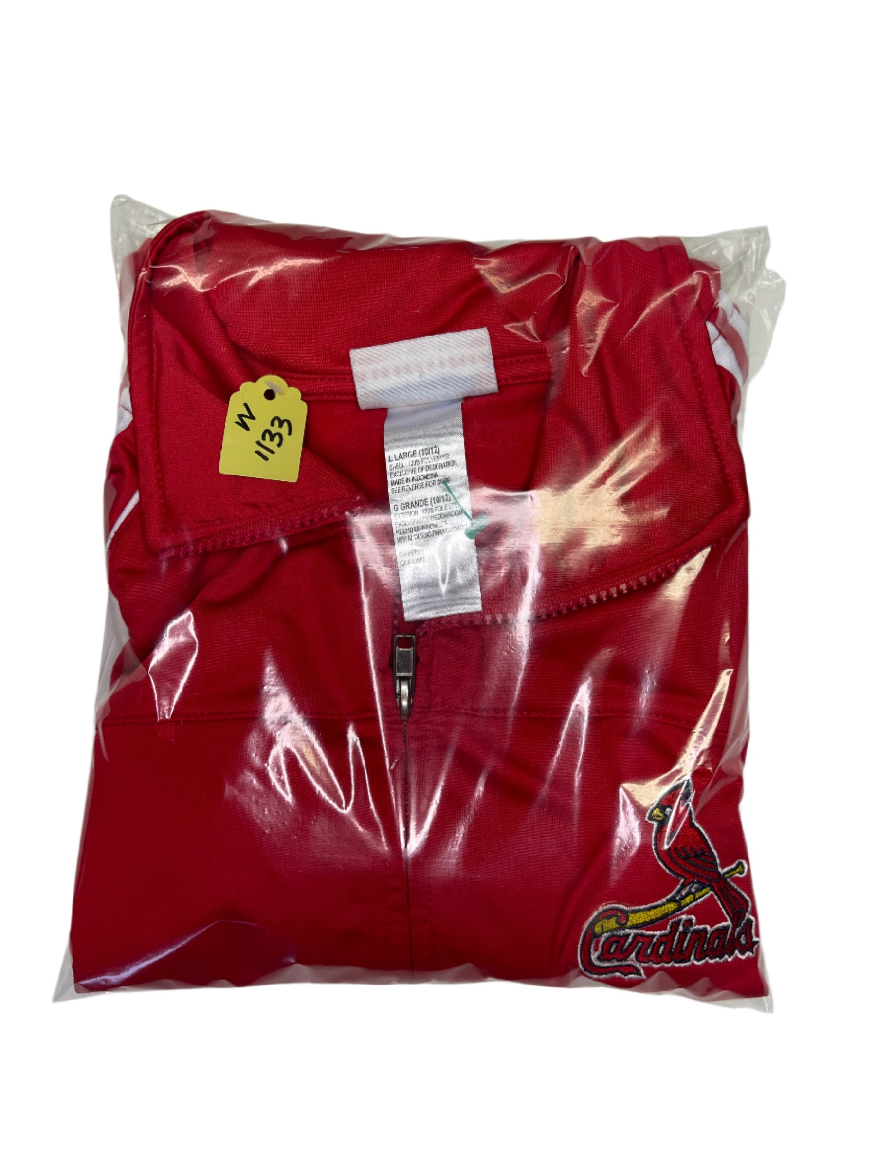 MLB St Louis Cardinals Team Athletics Full Zip Track Jacket Youth Medium 10-12