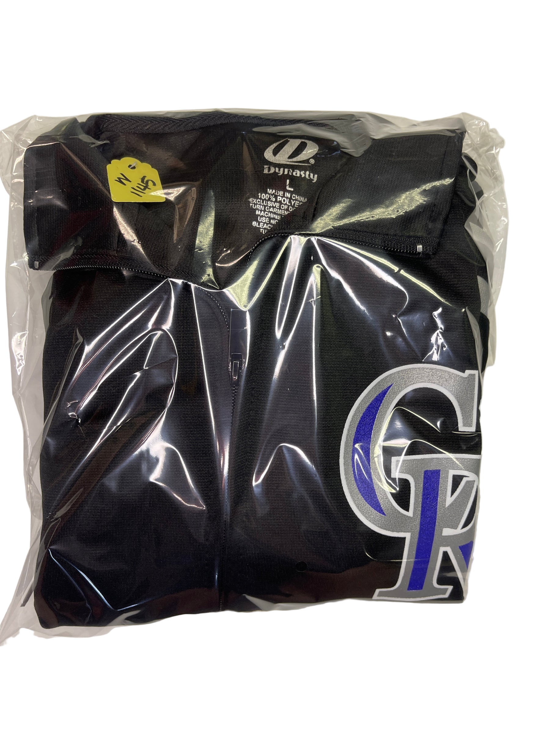 MLB Colorado Rockies Black Polyester Track Jacket Men's Large