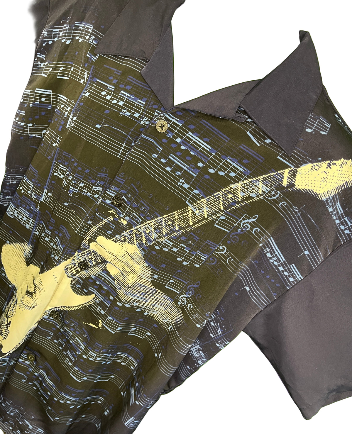 Rock House Los Angeles Guitar Player Silky Dress Shirt Men's X-Large