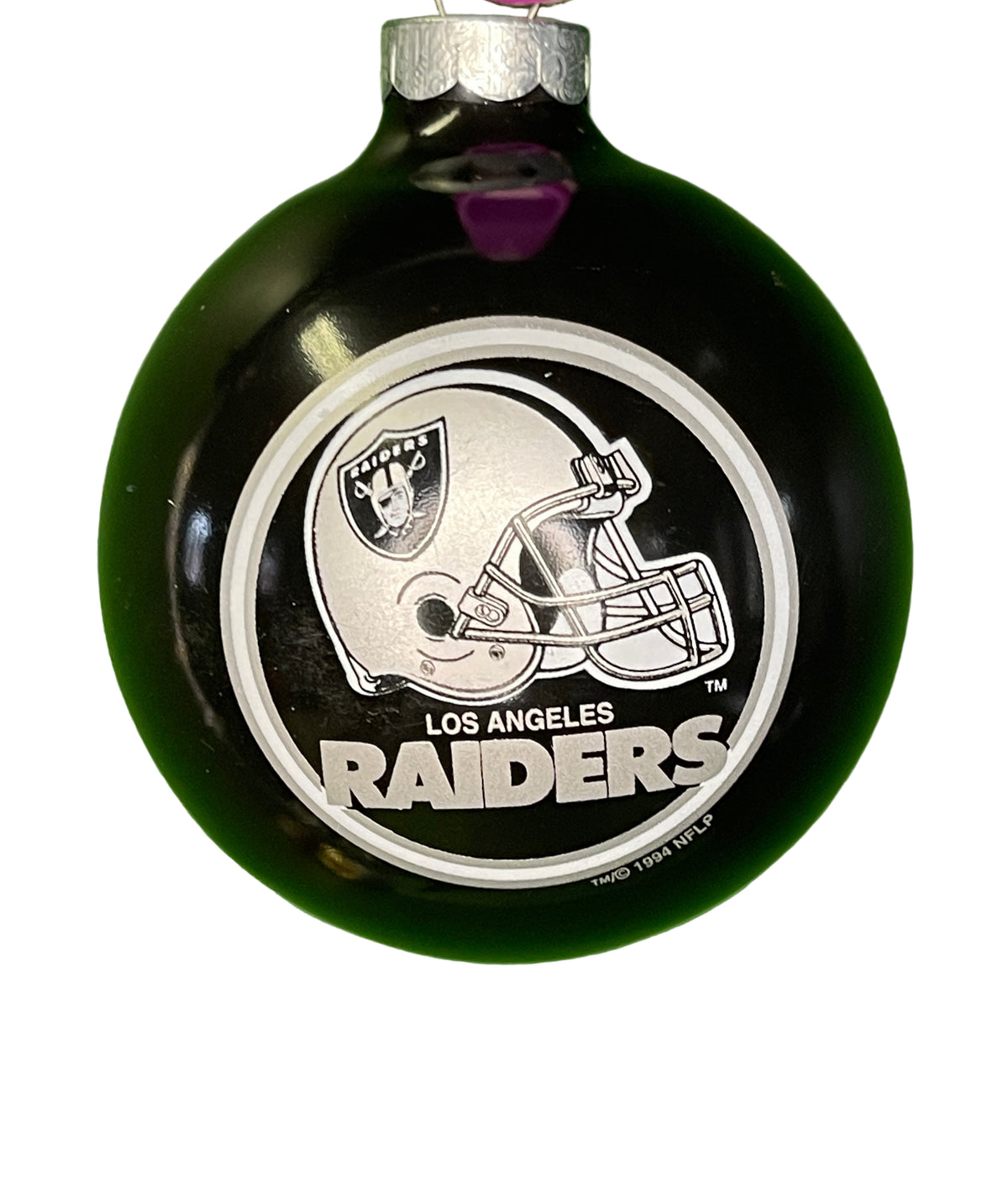 NFL Las Vegas (Los Angeles) Raiders Vintage Christmas Glass Tree Ornament New